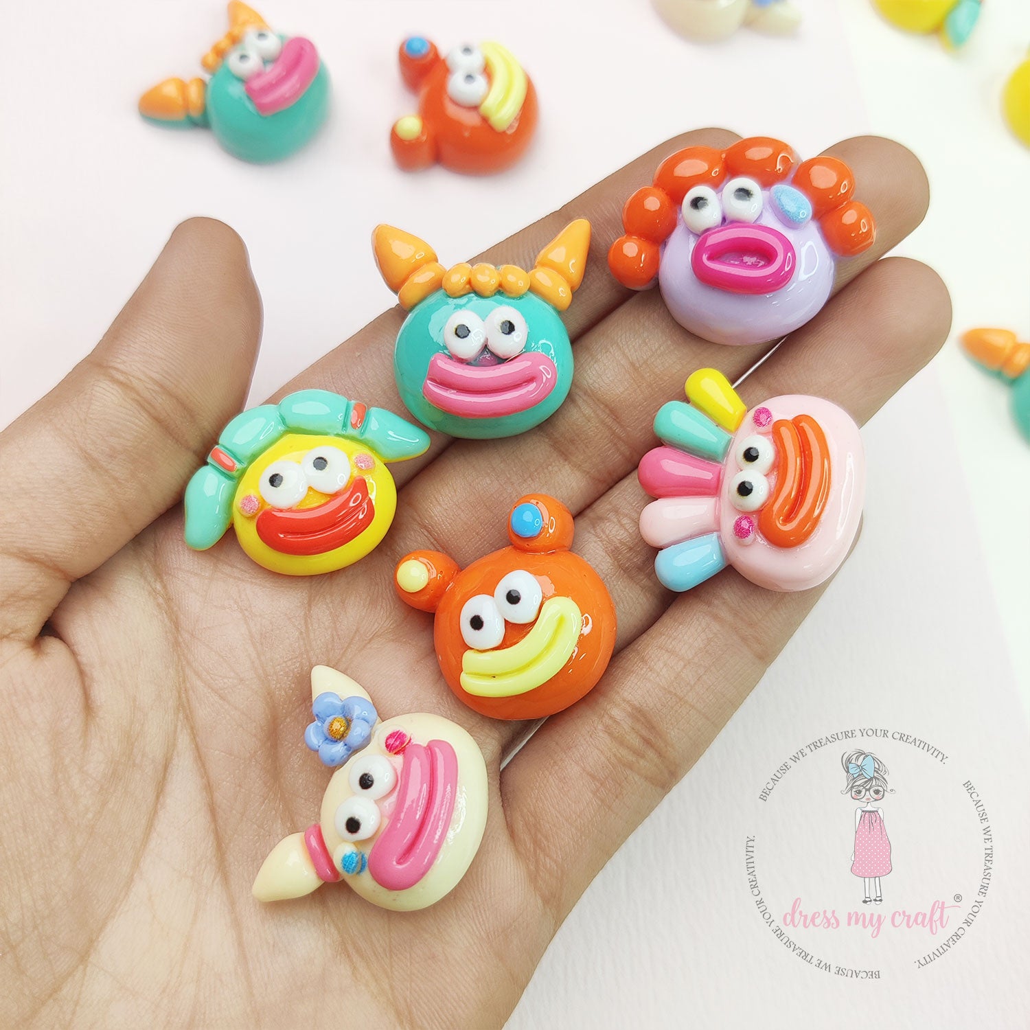 Funny Clown Face Flatback Cabochons