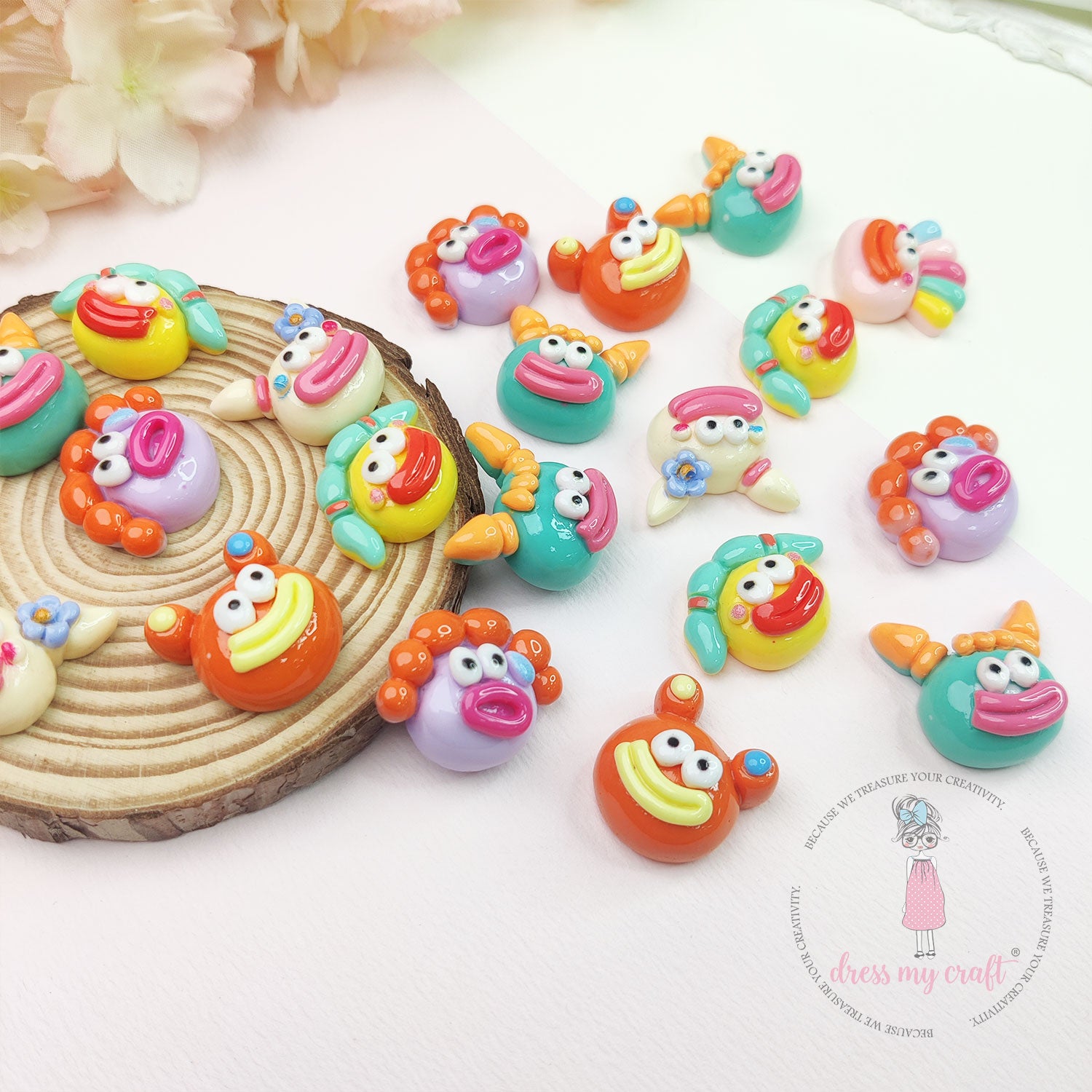 Funny Clown Face Flatback Cabochons