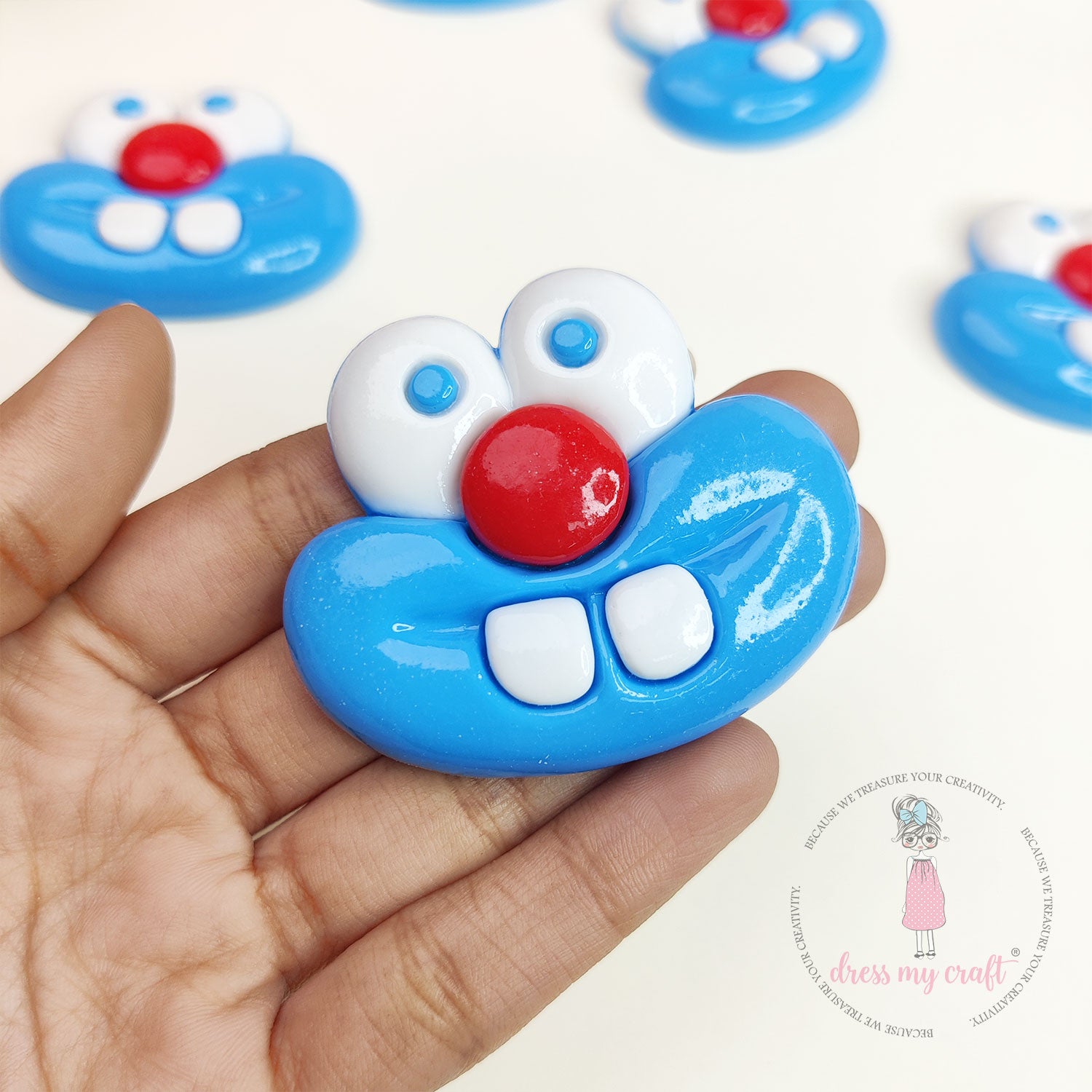 Goofy Smile Face Flatback Cabochons