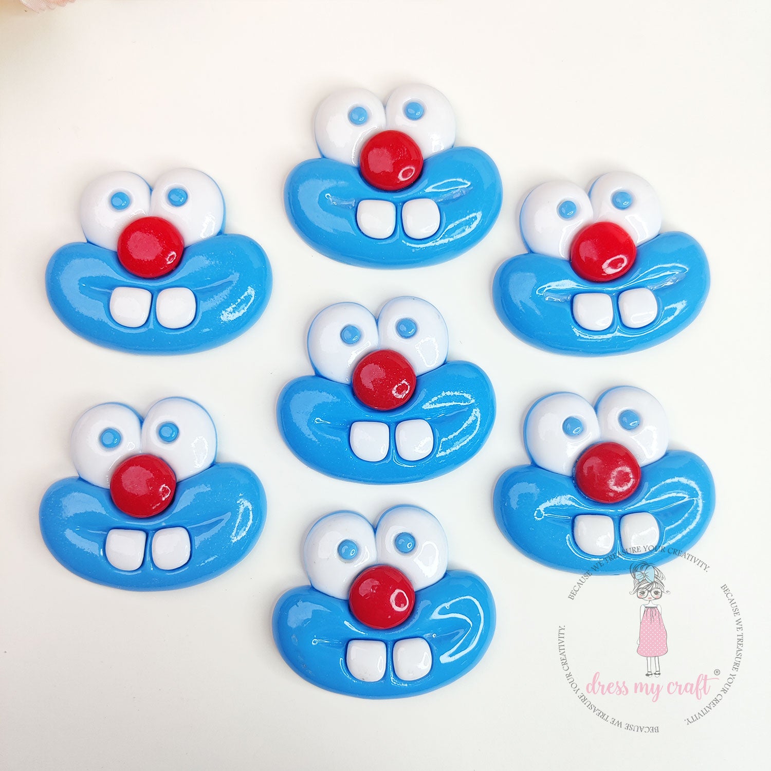 Goofy Smile Face Flatback Cabochons