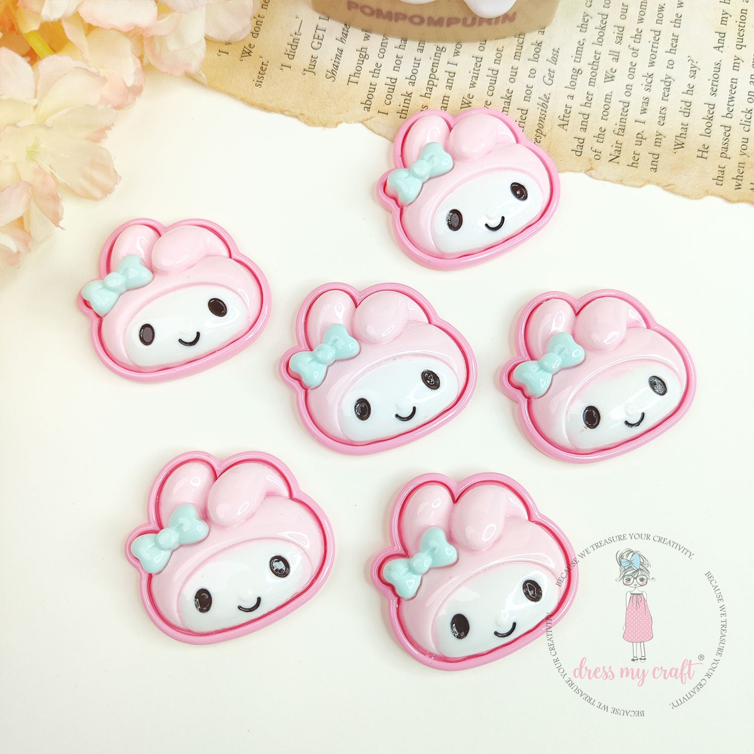 Melody Face Flatback Cabochons