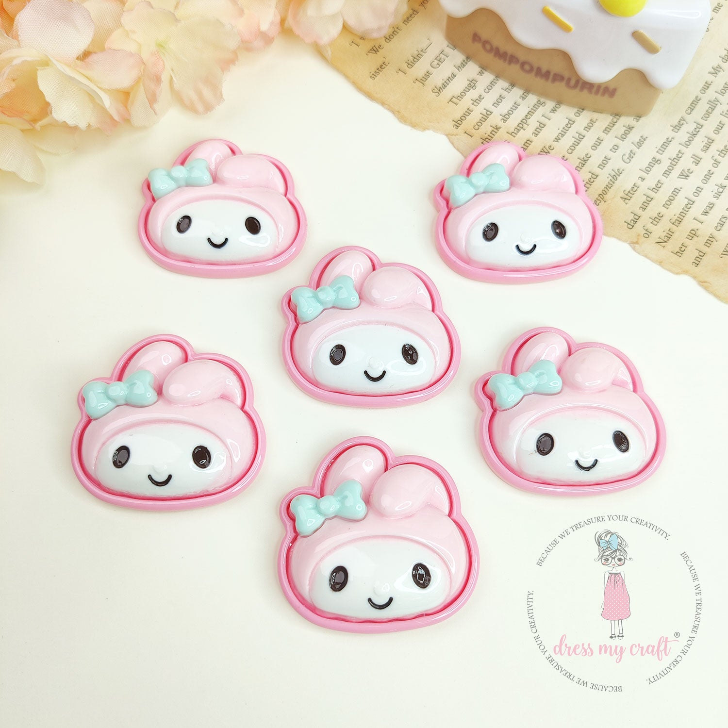 Melody Face Flatback Cabochons