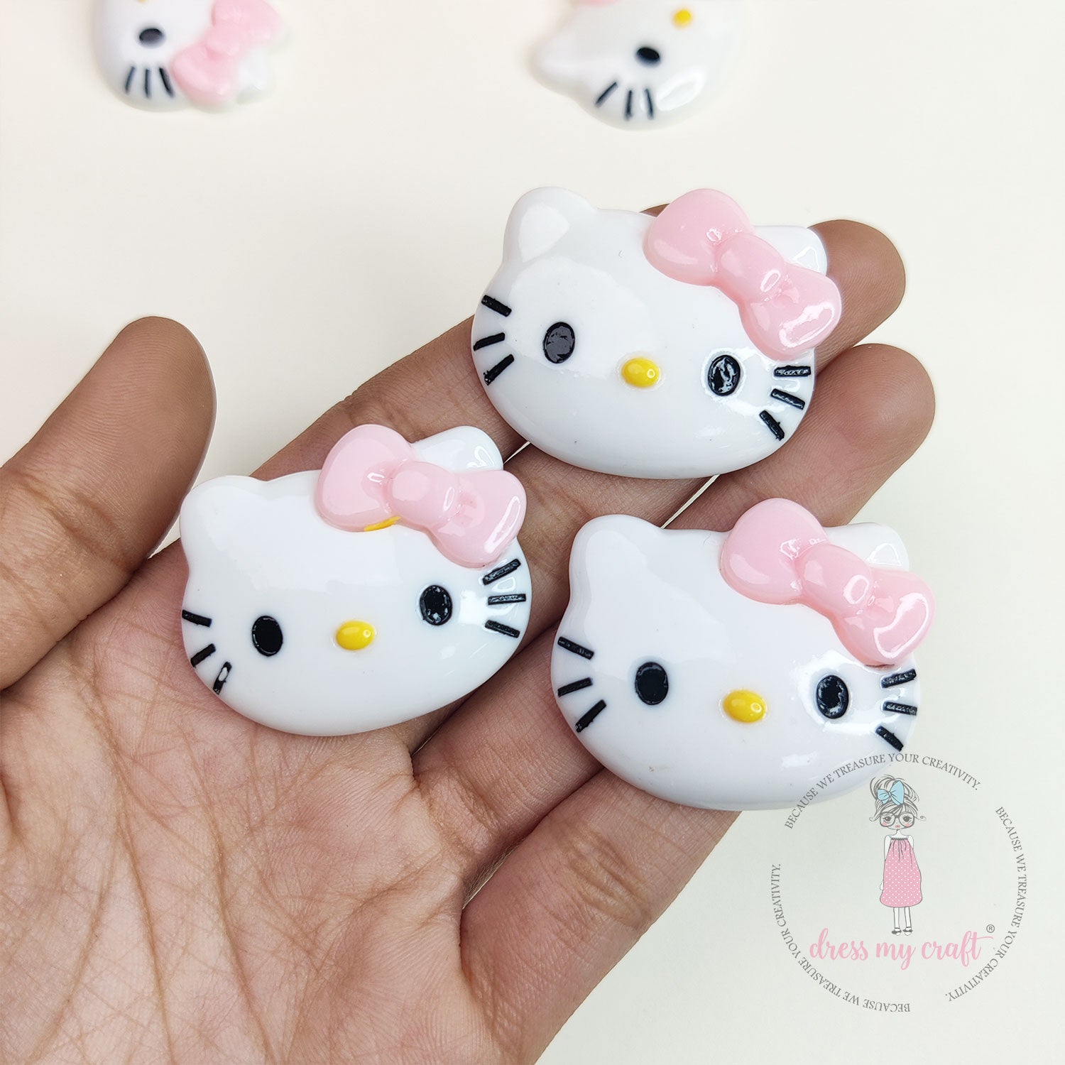 Hello Kitty Face Flatback Cabochons