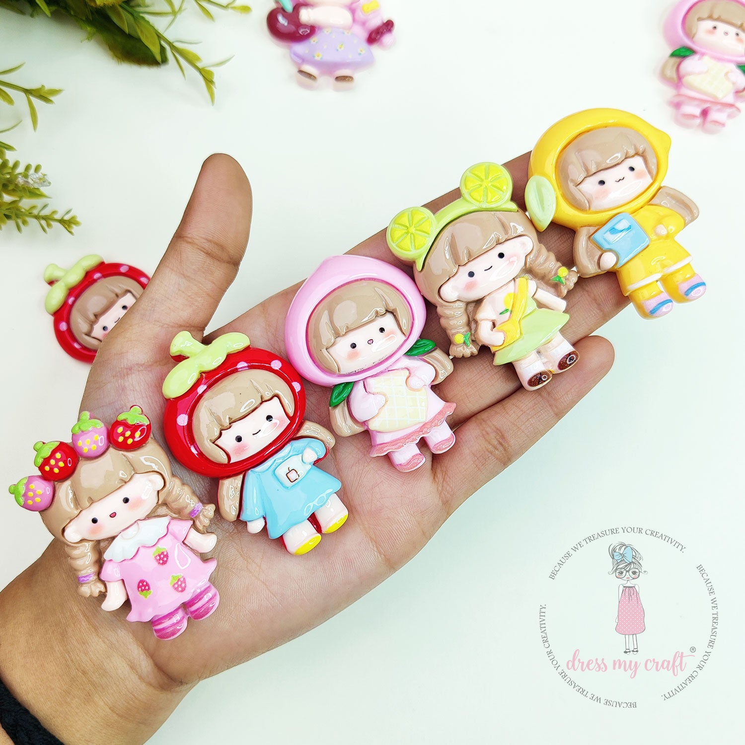 Fruit Fairy Girls Flatback Cabochons