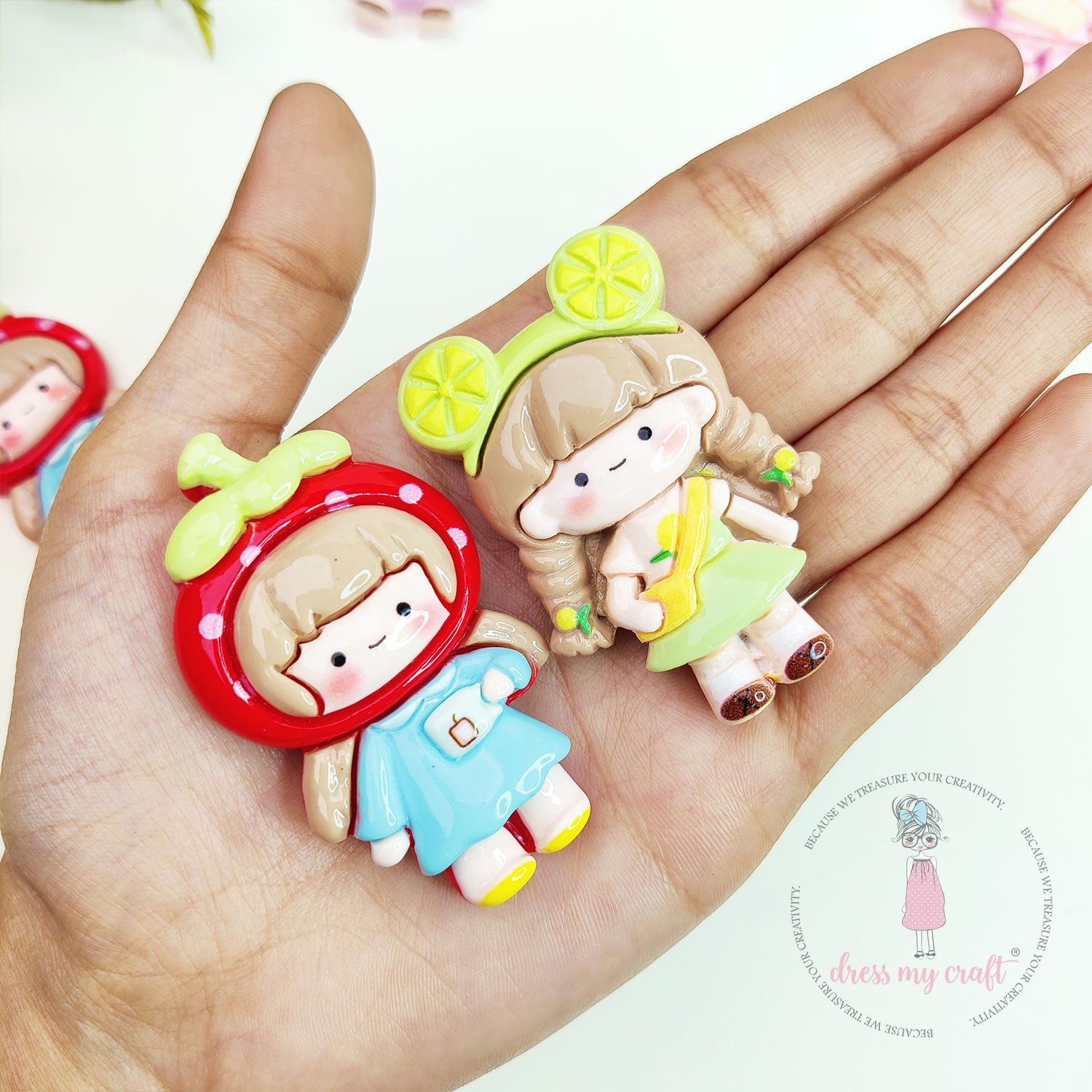 Fruit Fairy Girls Flatback Cabochons