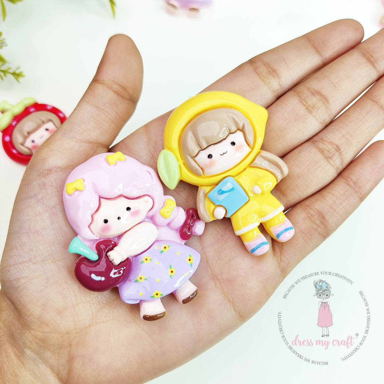 Fruit Fairy Girls Flatback Cabochons