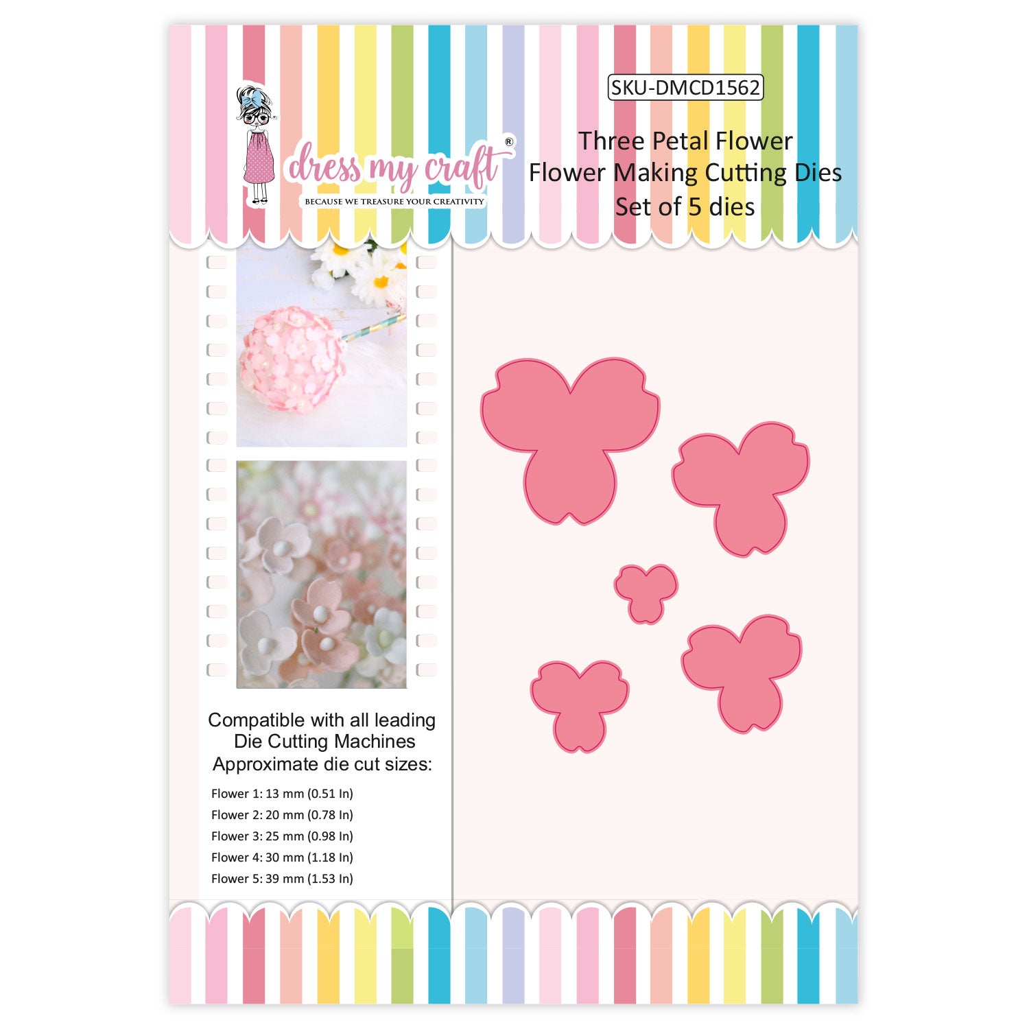 Three Petal Flower - Flower Making Cutting Dies