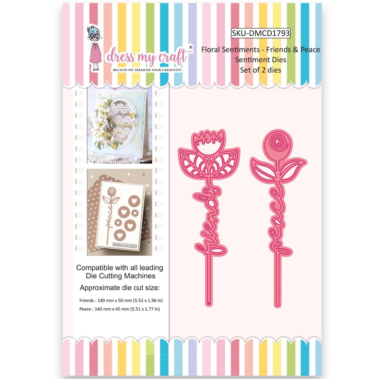 Floral Sentiments - Friends & Peace - Sentiment Dies