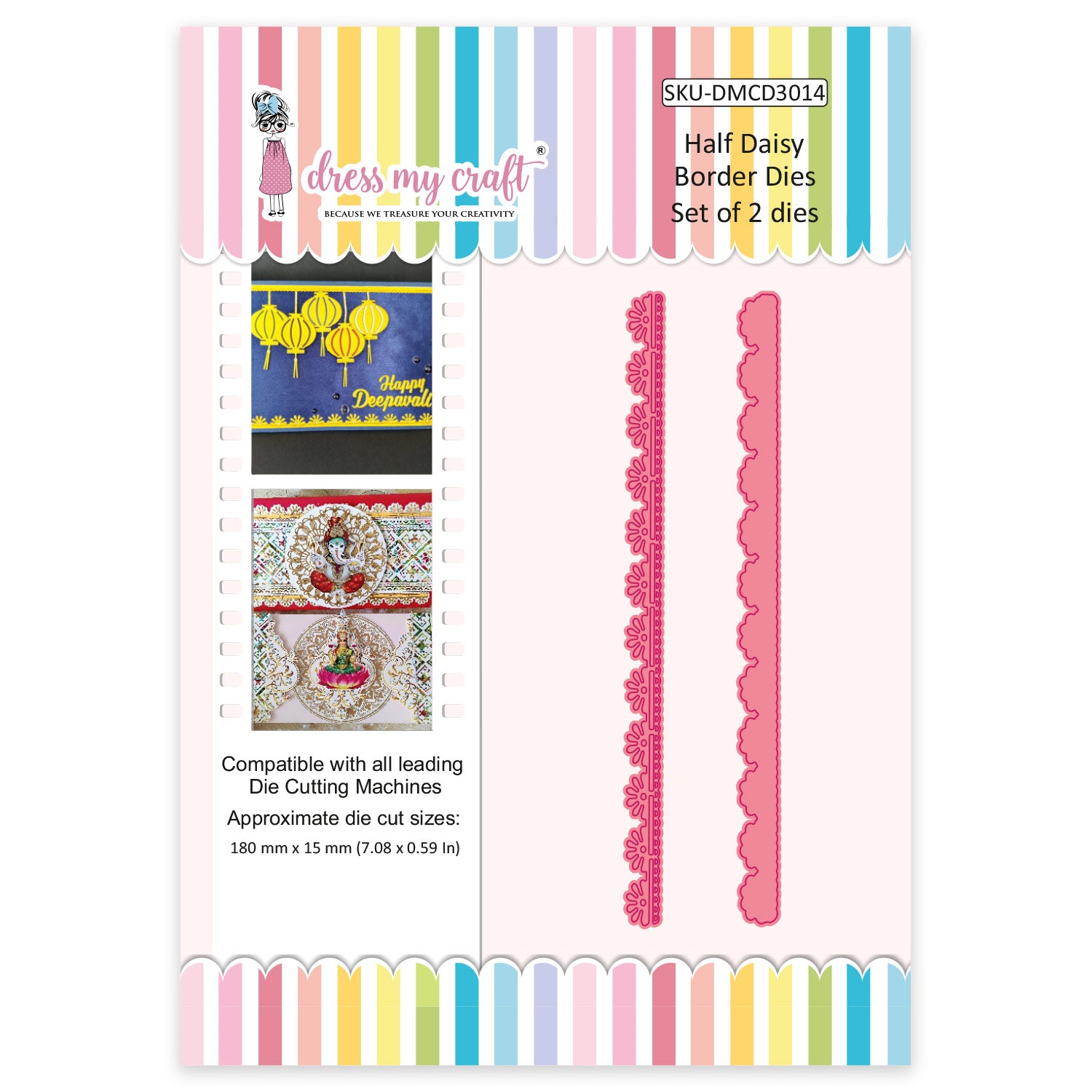 Half Daisy Border Die - Border Die