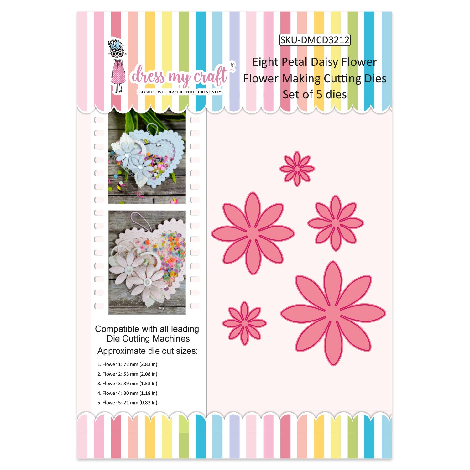 Eight Petal Daisy Flower - Flower Making Cutting Dies