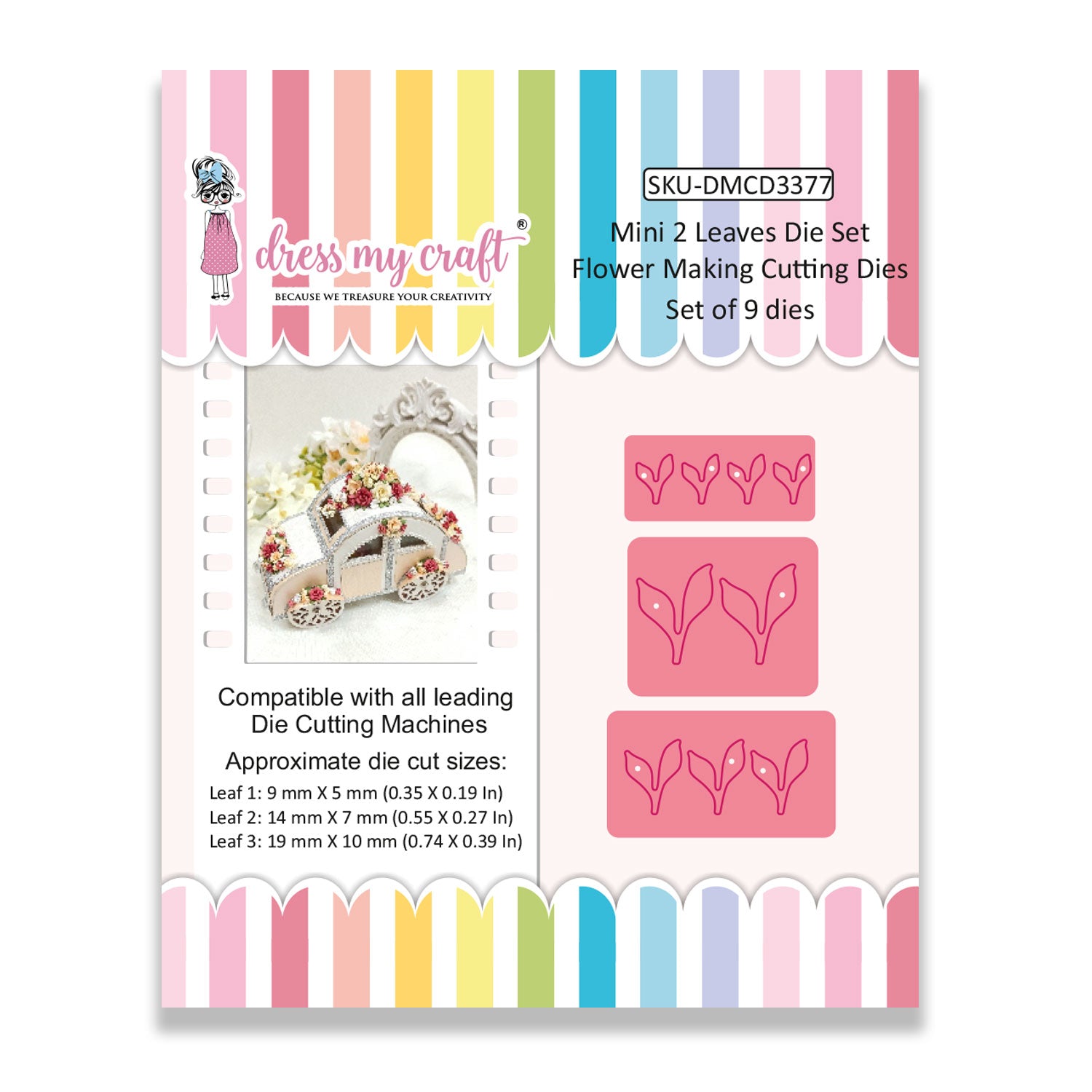 Mini 2 Leaves Die Set - Flower Making Cutting Dies