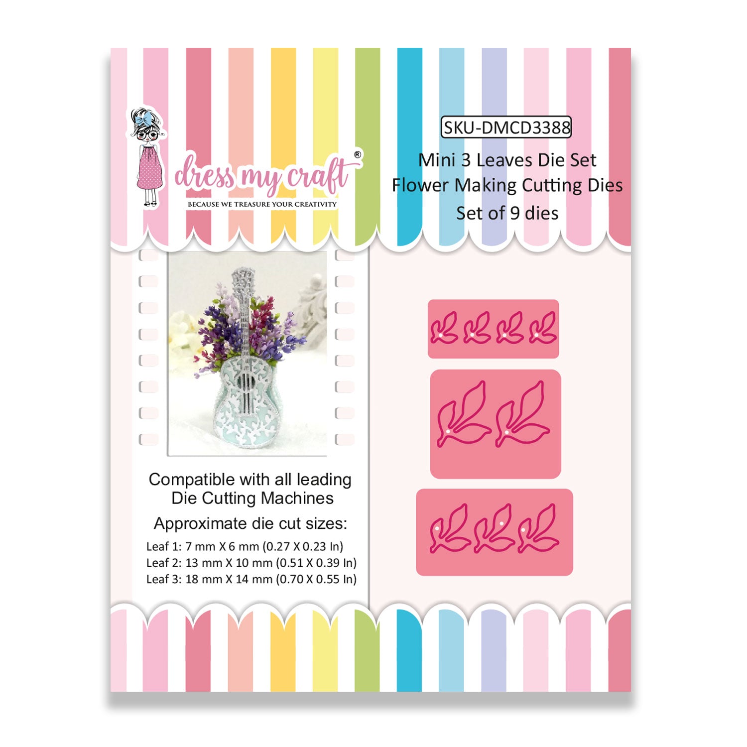 Mini 3 Leaves Die Set - Flower Making Cutting Dies