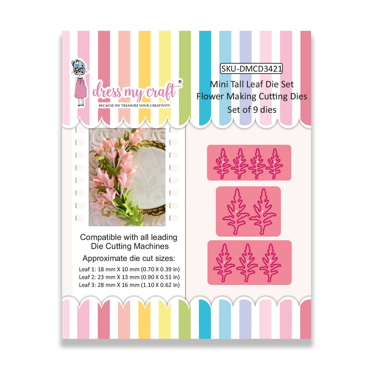 Mini Tall Leaf Die Set - Flower Making Cutting Dies