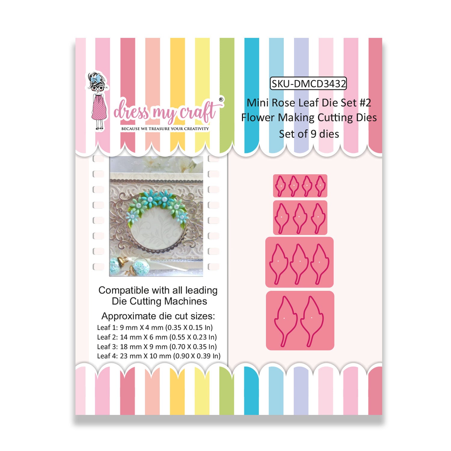 Mini Rose Leaf Die Set #2 - Flower Making Cutting Dies