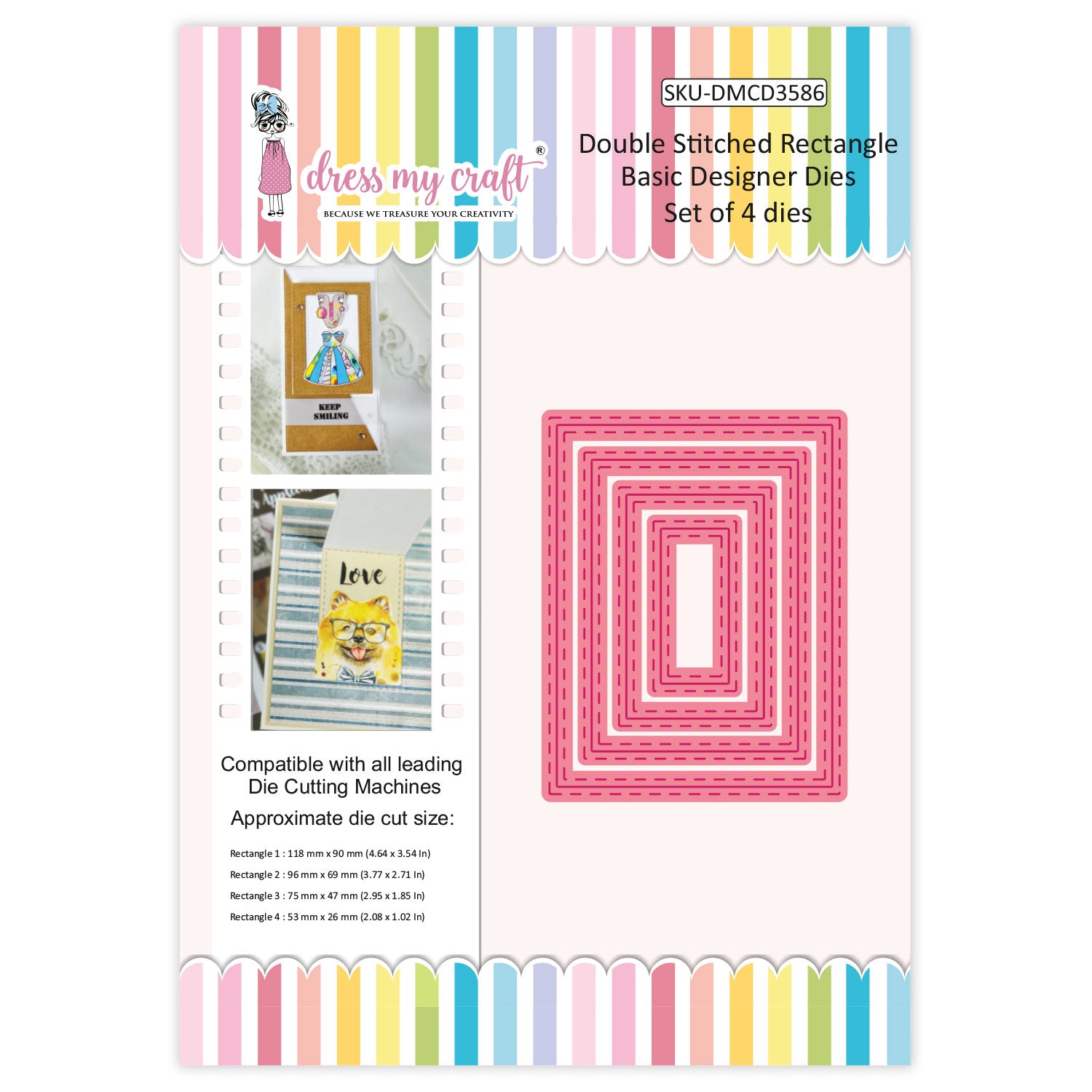 Double Stitched Rectangle - Basic Designer Die