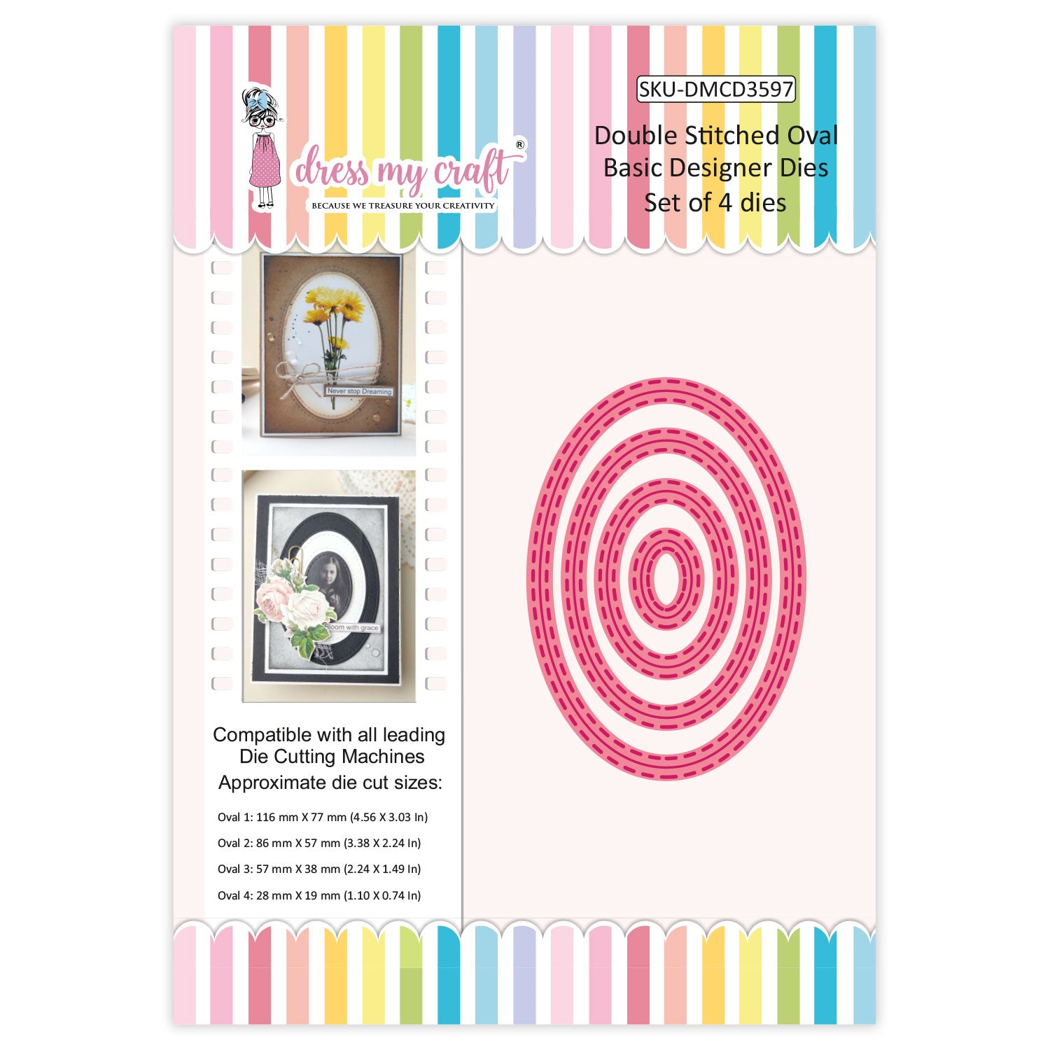 Double Stitched Oval - Basic Designer Die