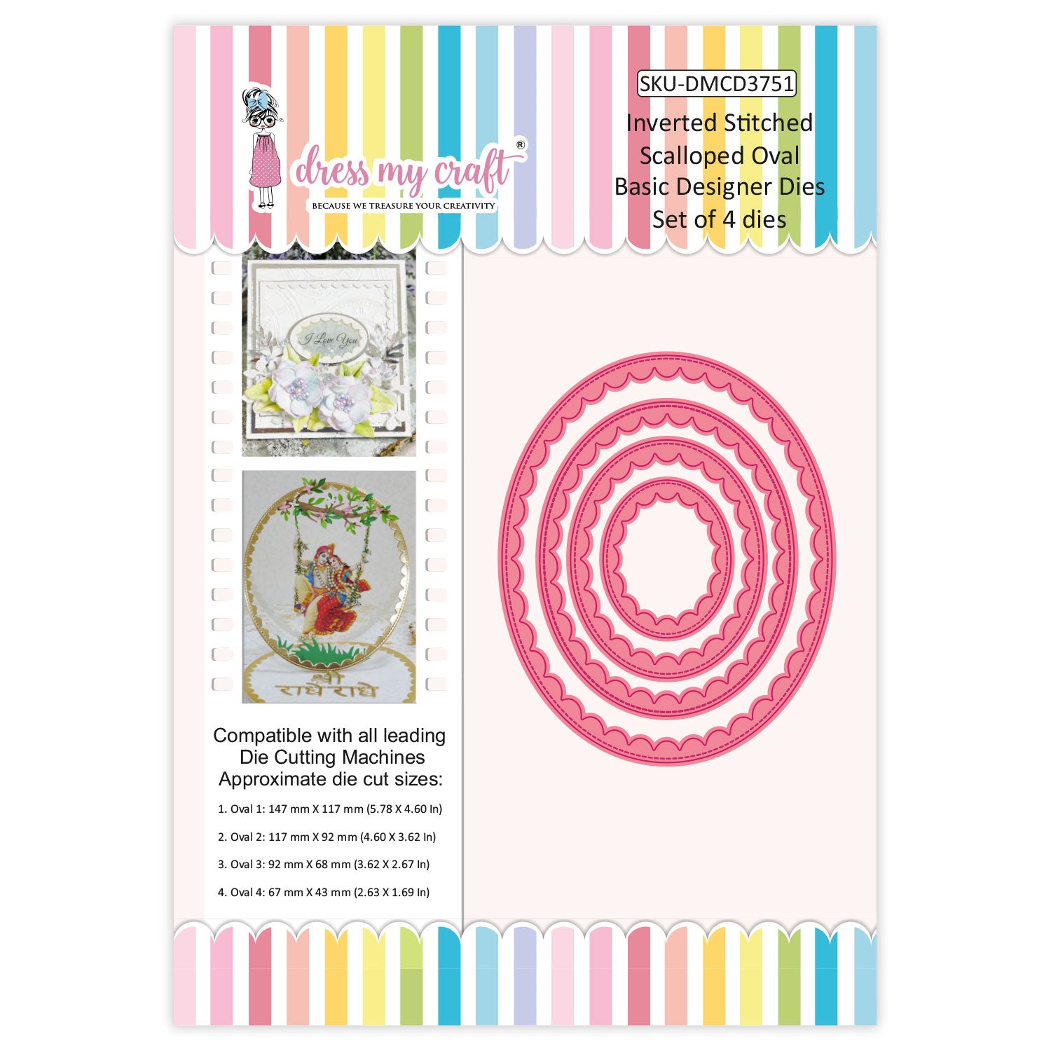 Inverted Stitched Scalloped Oval - Basic Designer Dies