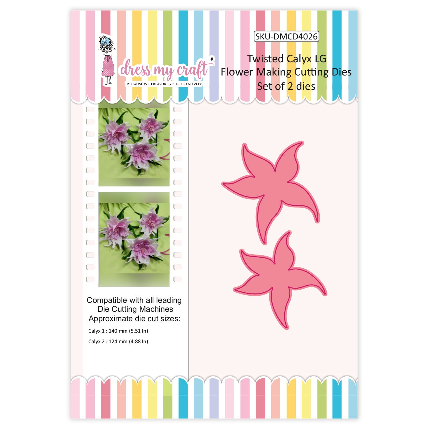 Twisted Calyx LG - Flower Making Cutting Dies