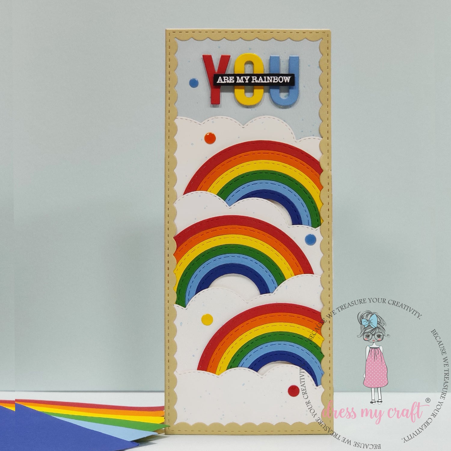 Inverted Stitched Scalloped Slimline Die