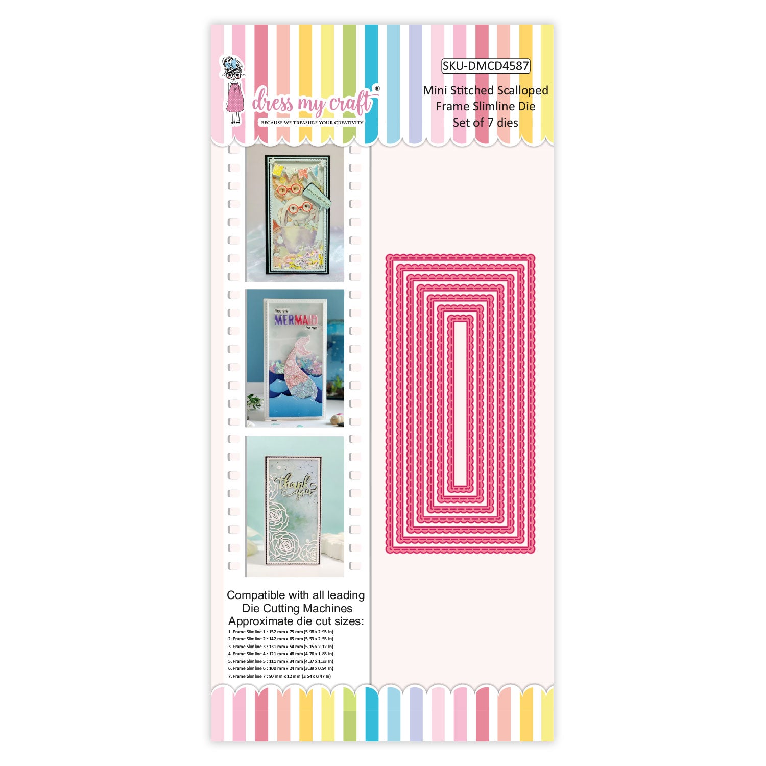 Mini Stitched Scalloped Frame Slimline Die