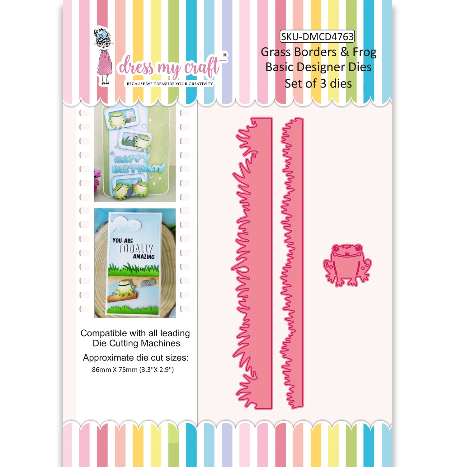 Grass Borders & Frog - Border Die