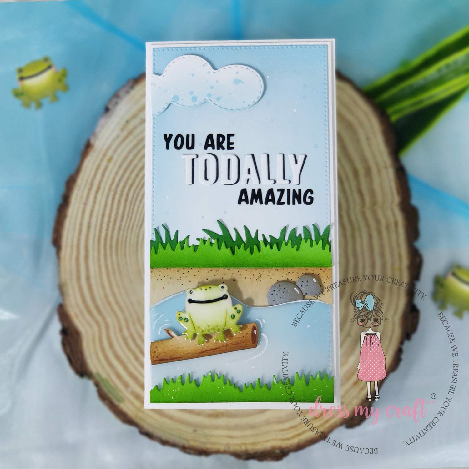 Grass Borders & Frog - Border Die