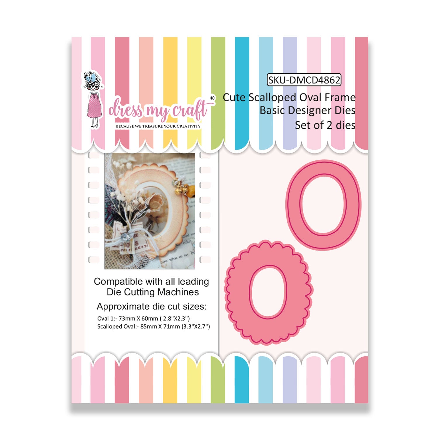 Cute Scalloped Oval Frame - Basic Designer Dies