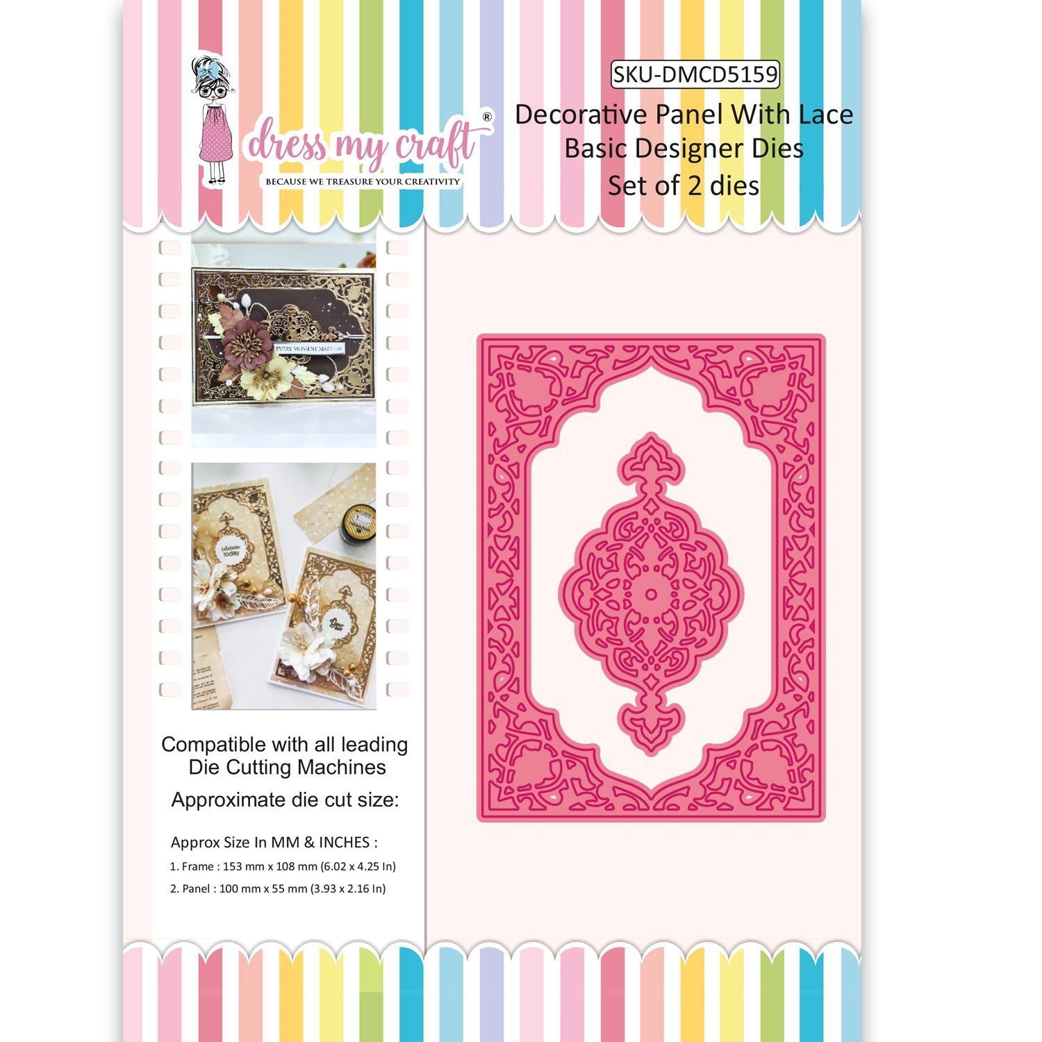 Decorative Panel With Lace - Basic Designer Dies