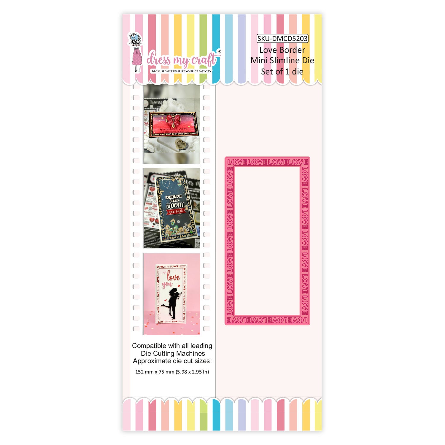 Love Border Mini Slimline Die