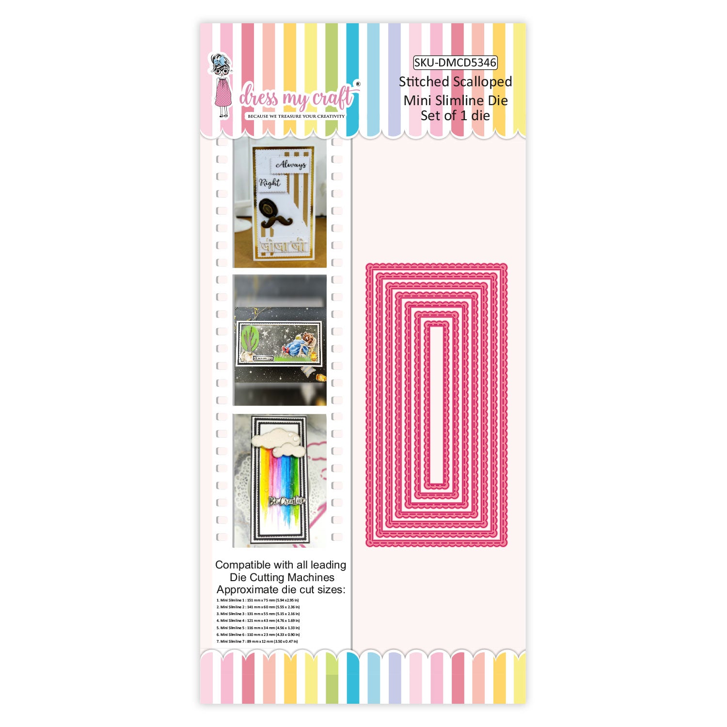 Stitched Scalloped Mini Slimline Die