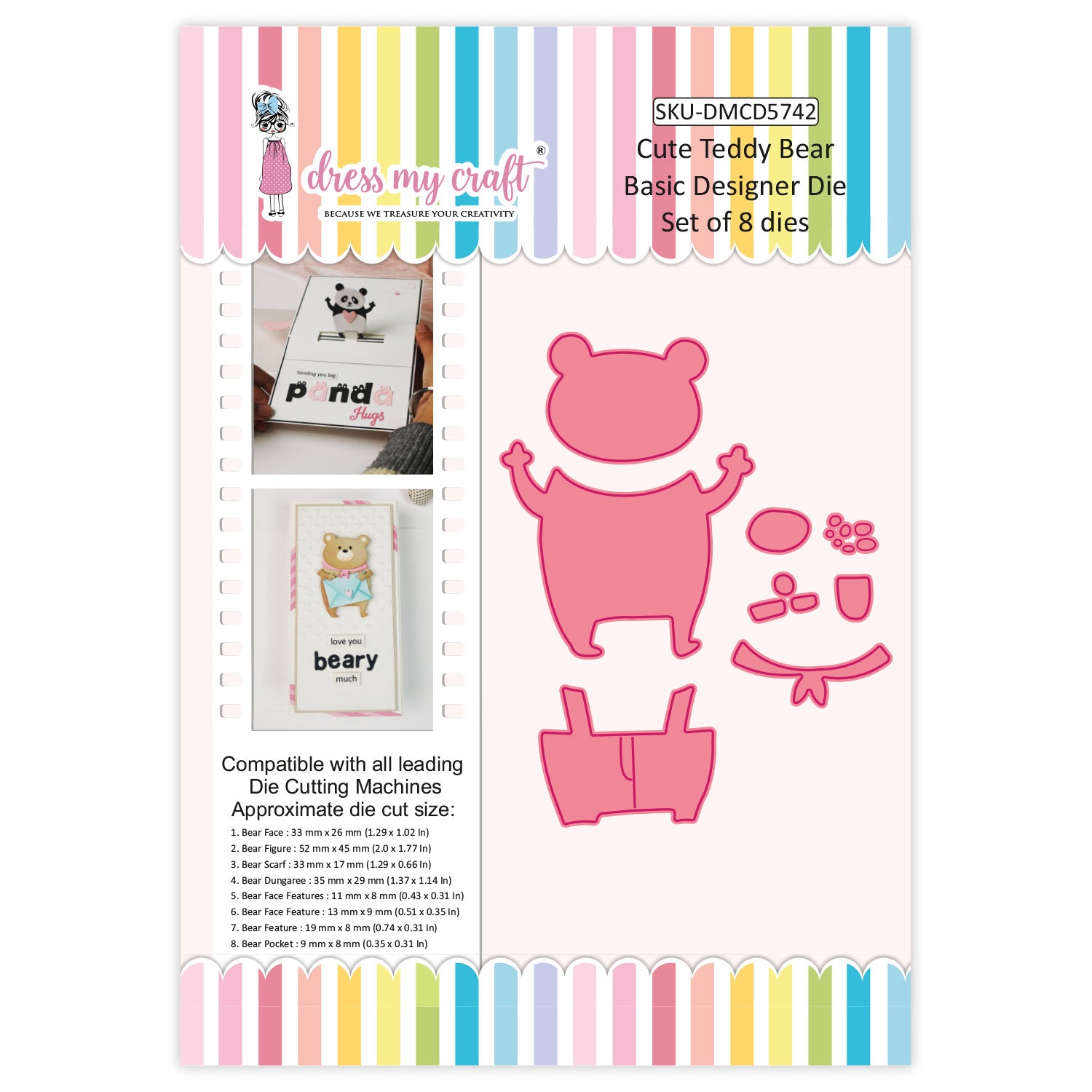 Cute Teddy Bear - Basic Designer Dies