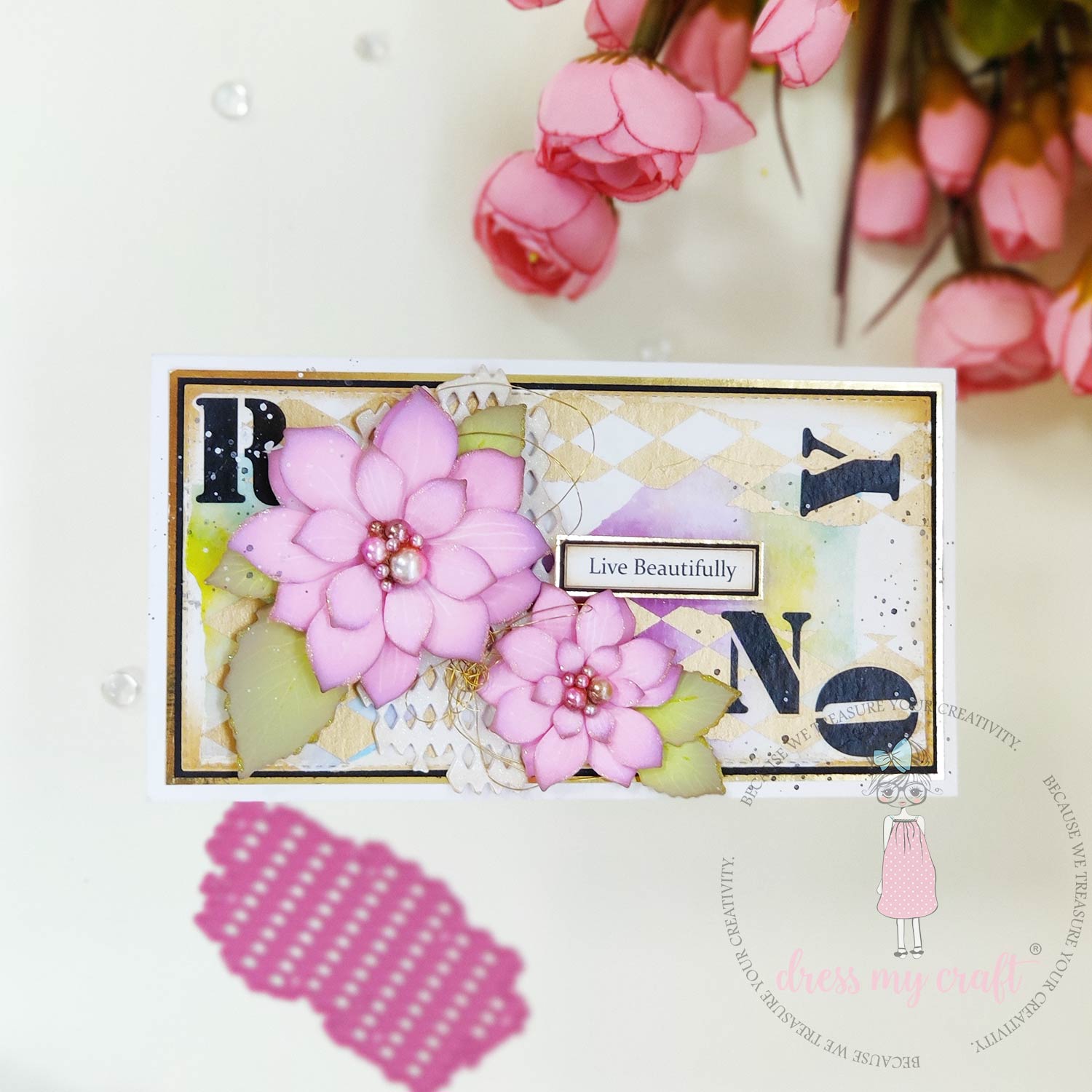 Broken Diamonds & Numbers - Mixed Media Die