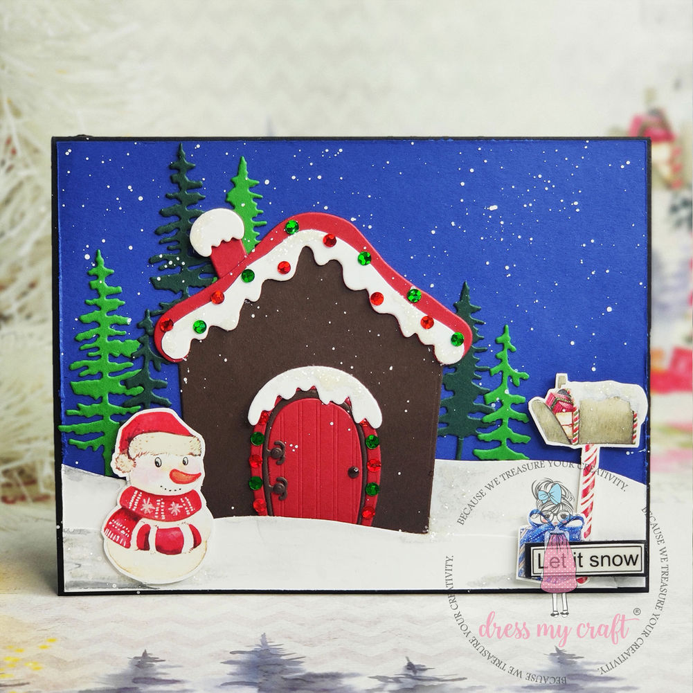 House With Snow - Basic Designer Dies