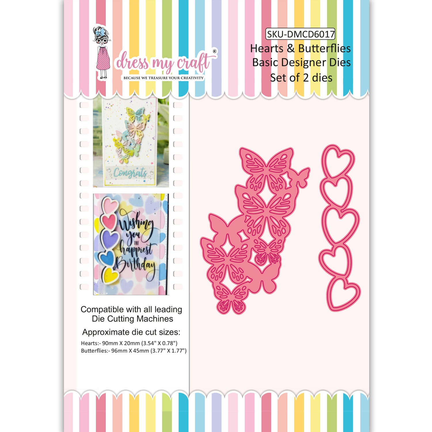 Hearts & Butterflies - Mixed Media Die