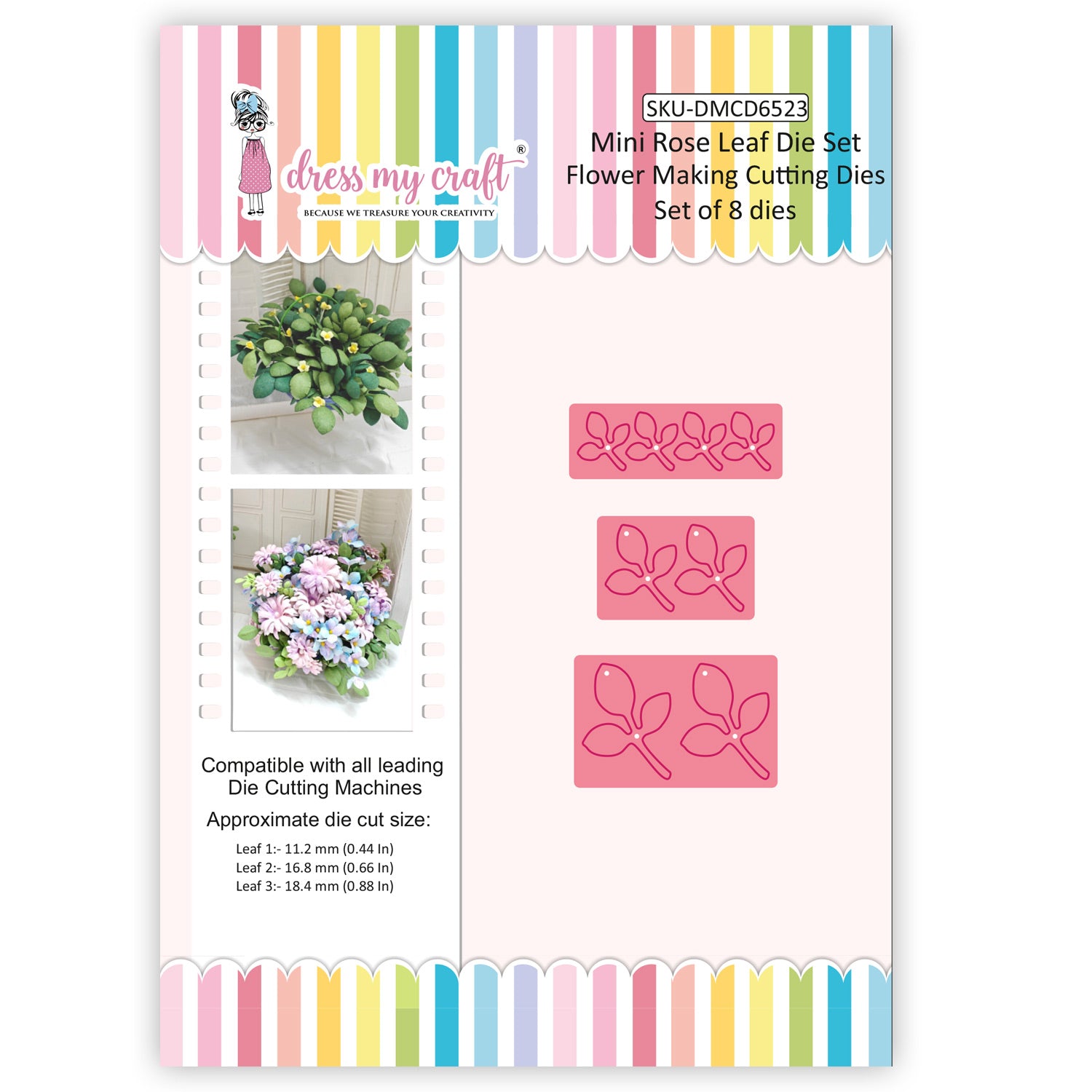 Mini Rose Leaf Die Set #3- Flower Making Cutting Dies