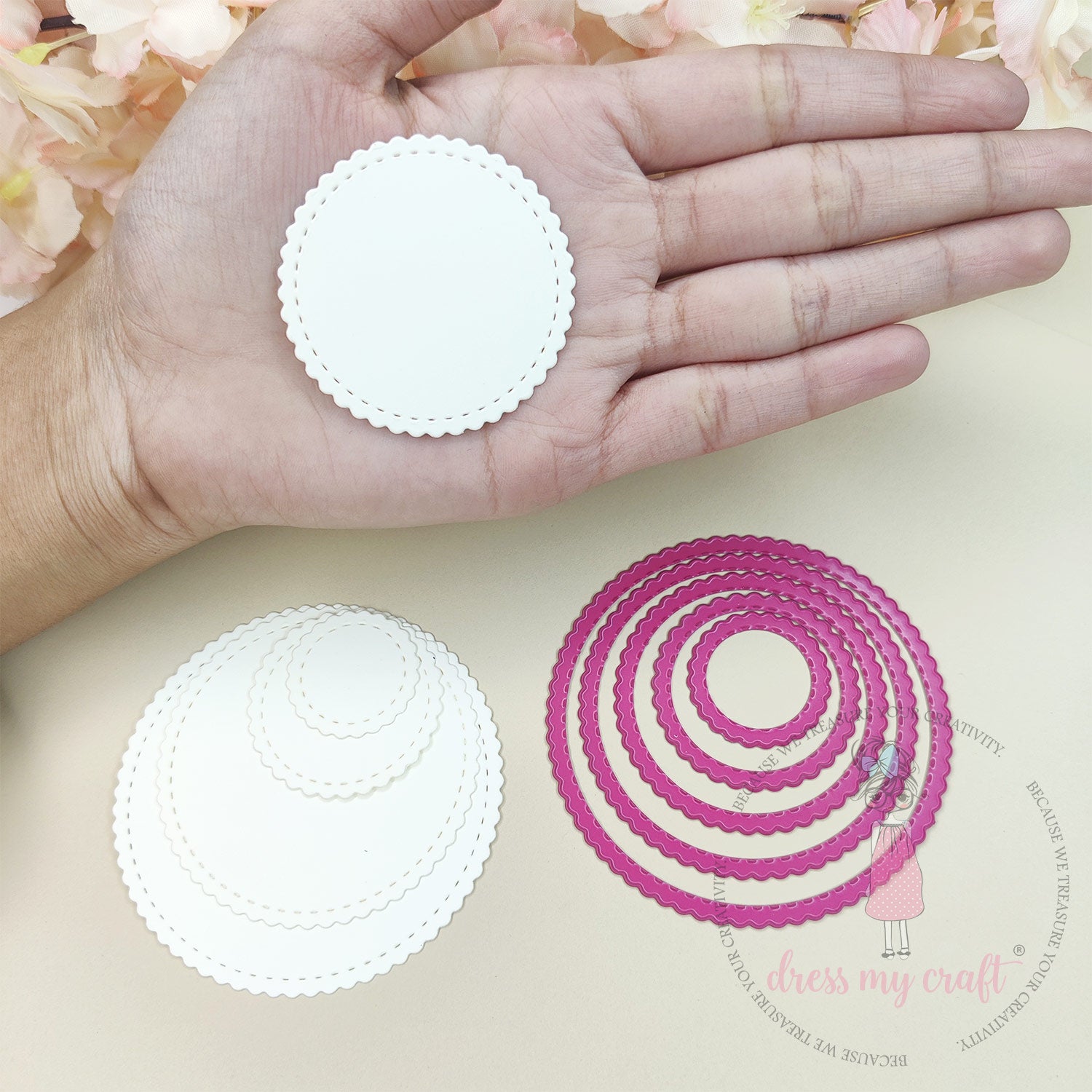 Mini Stitched Scalloped Circle - Basic Designer Dies