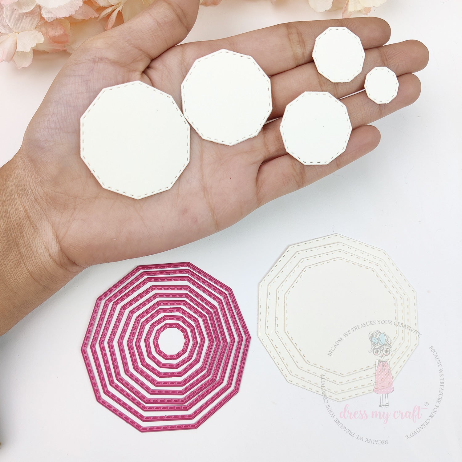 Mini Stitched Decagon - Basic Designer Dies