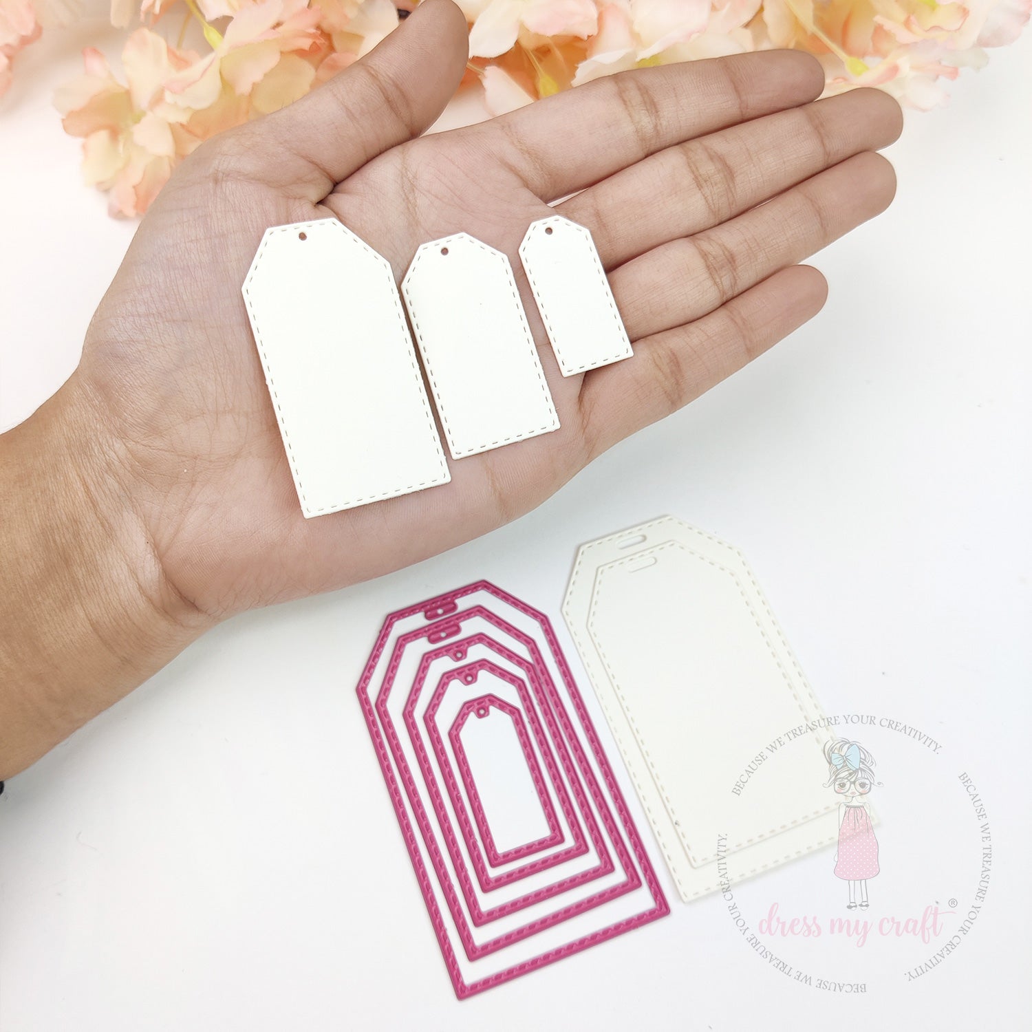 Mini Stitched Tag #1 - Basic Designer Dies
