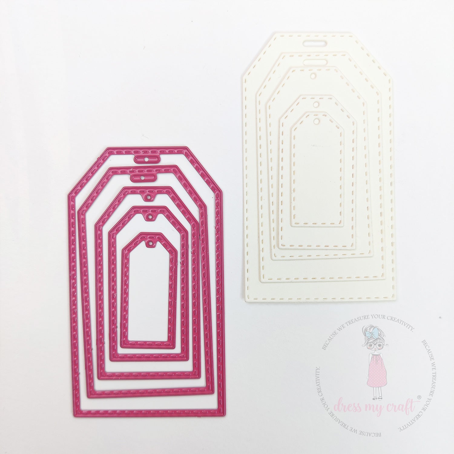 Mini Stitched Tag #1 - Basic Designer Dies