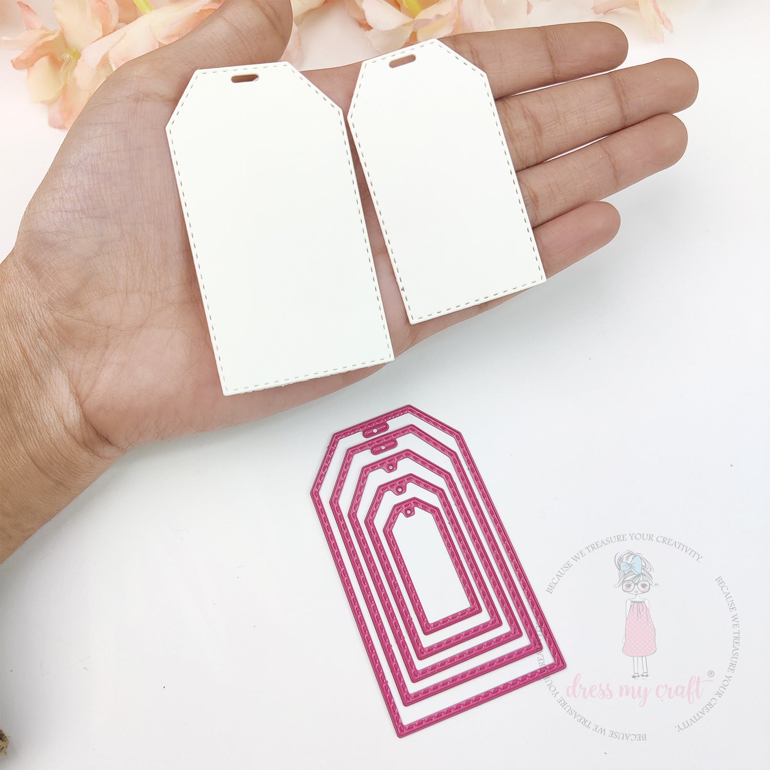 Mini Stitched Tag #1 - Basic Designer Dies