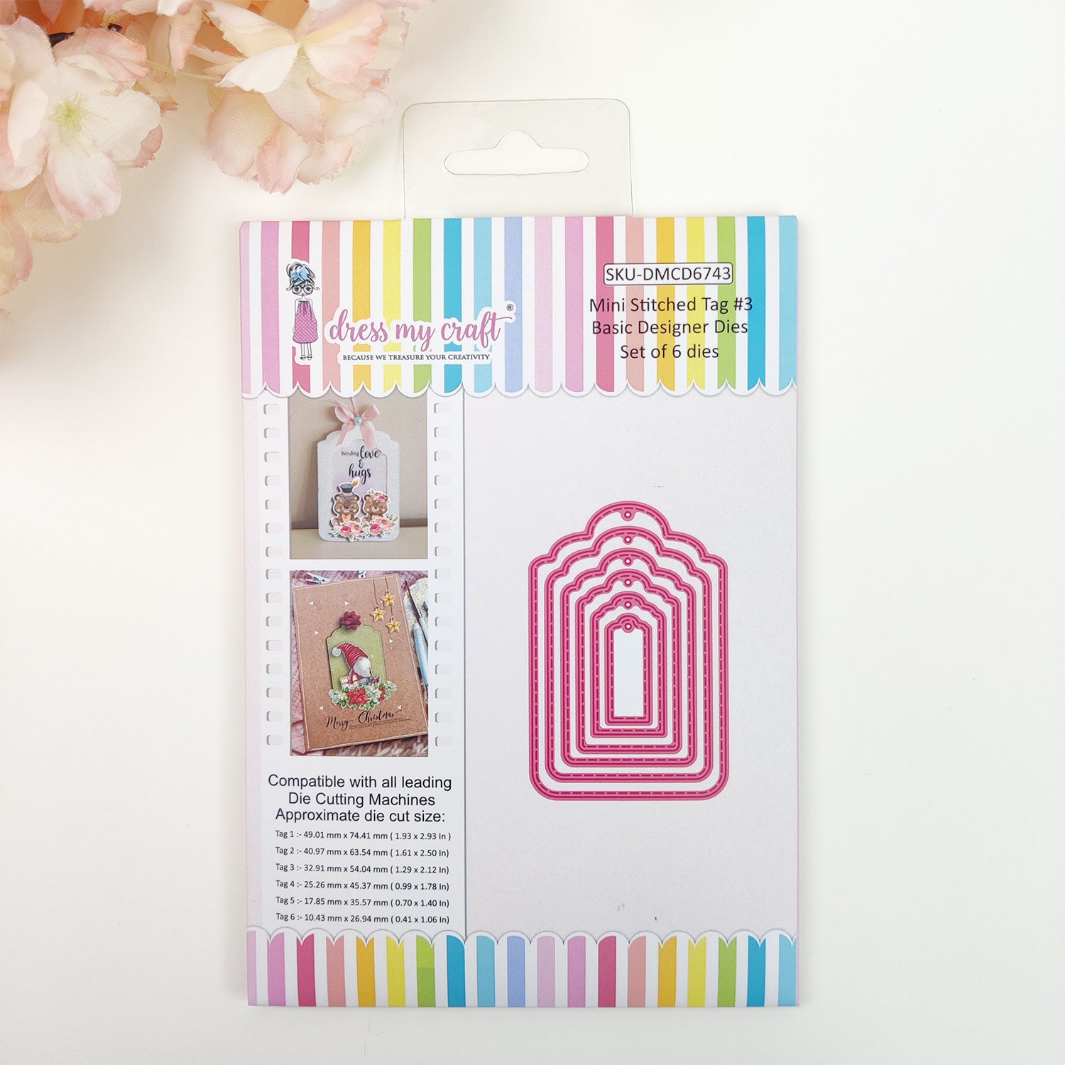 Mini Stitched Tag #3 - Basic Designer Dies