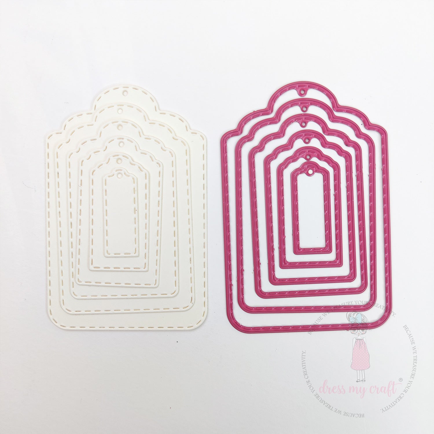 Mini Stitched Tag #3 - Basic Designer Dies