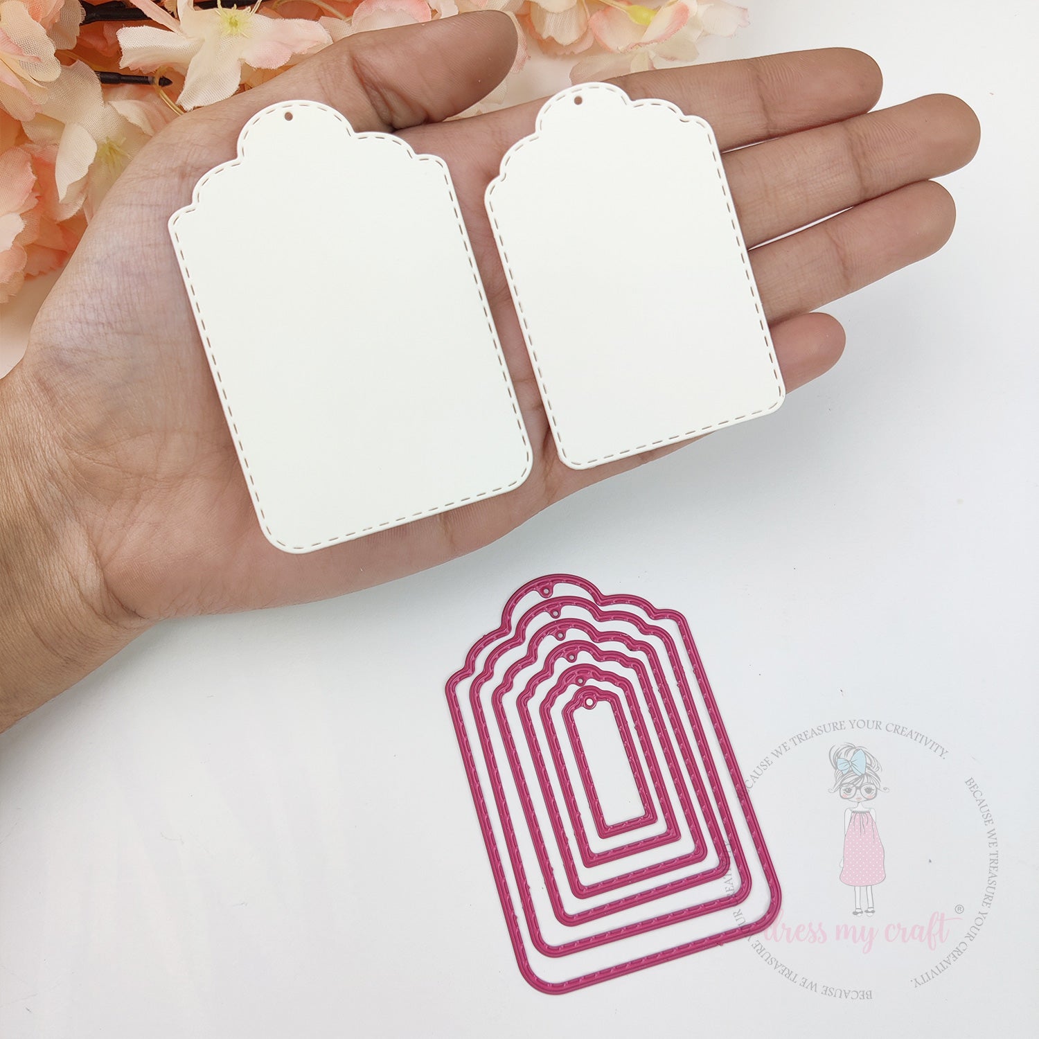 Mini Stitched Tag #3 - Basic Designer Dies
