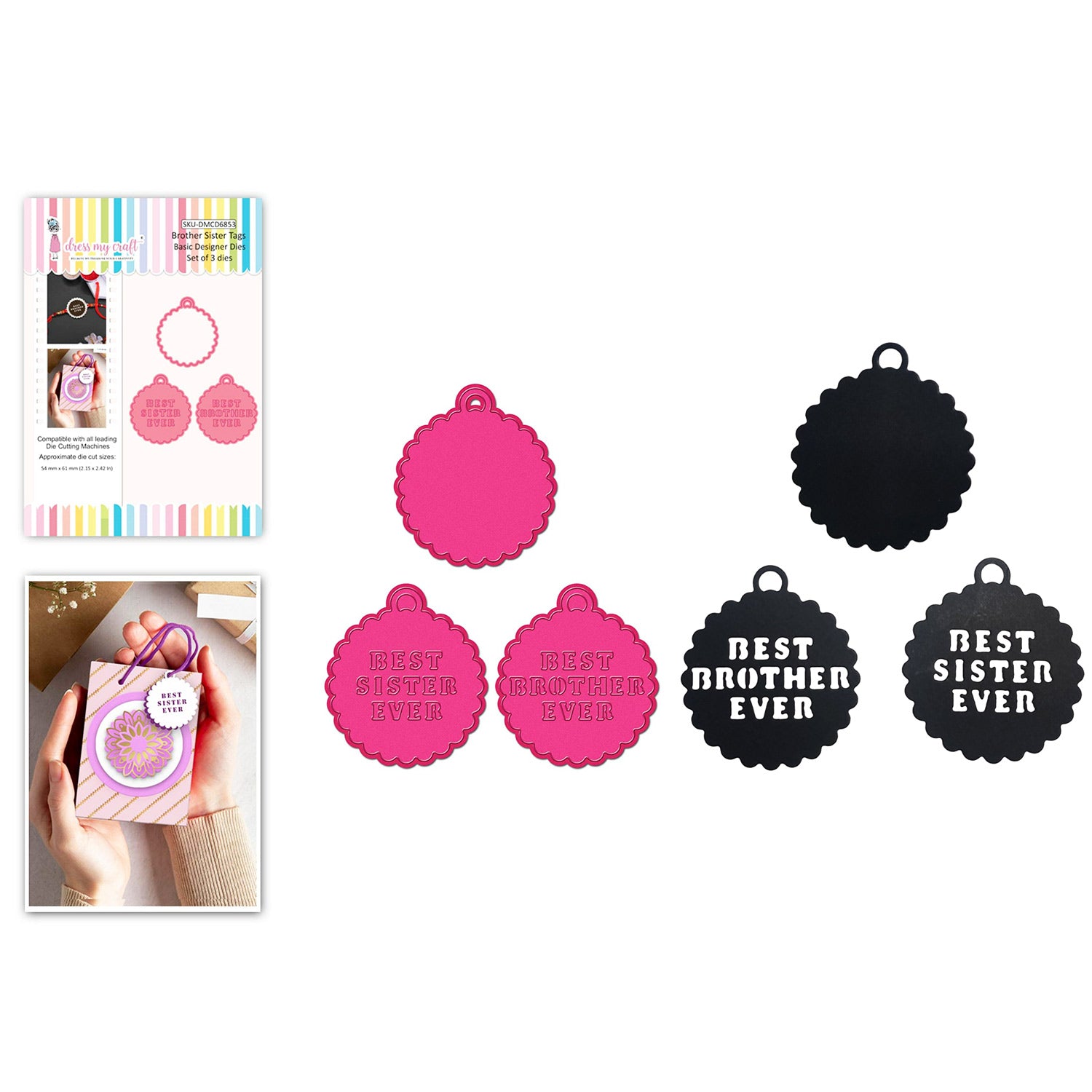 Brother Sister Tags - Basic Designer Dies