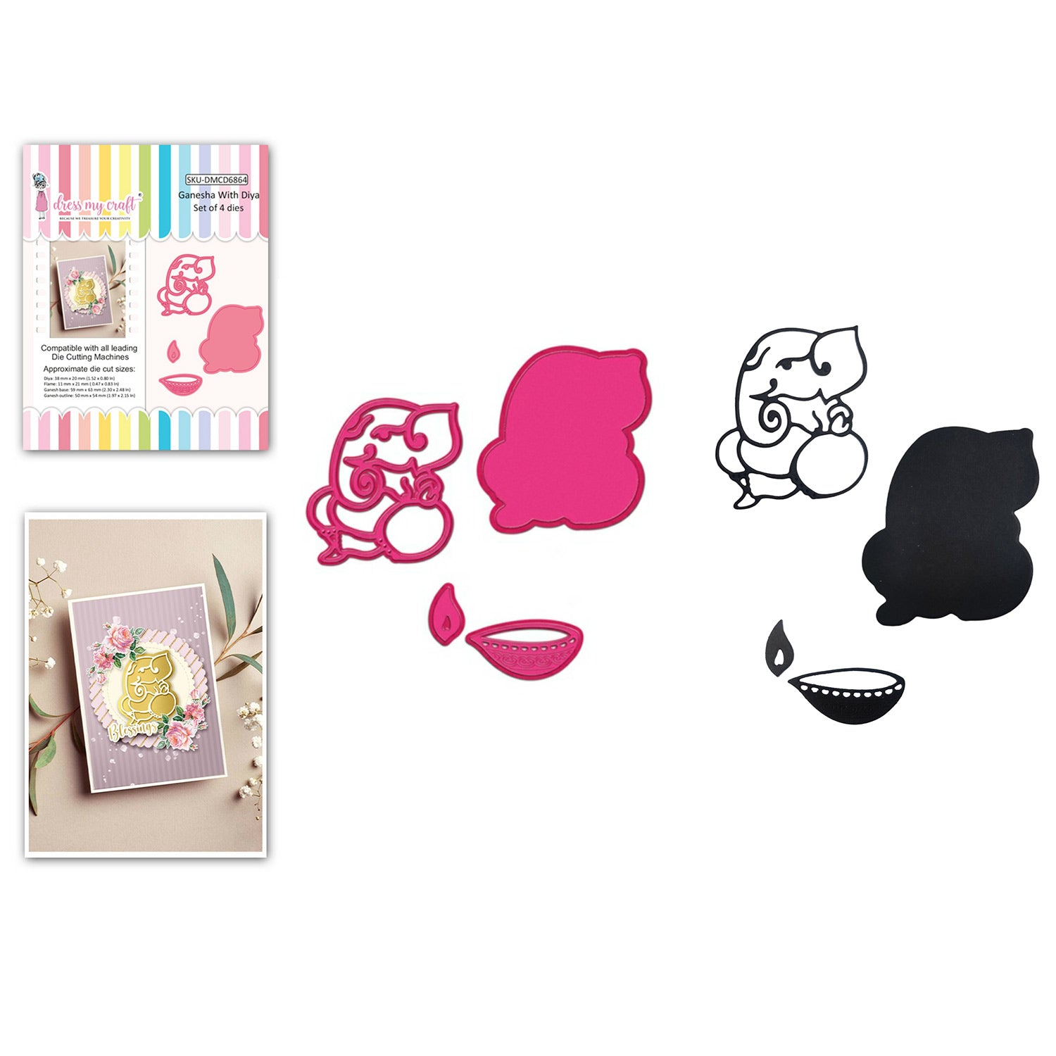 Ganesha With Diya - Basic Designer Dies