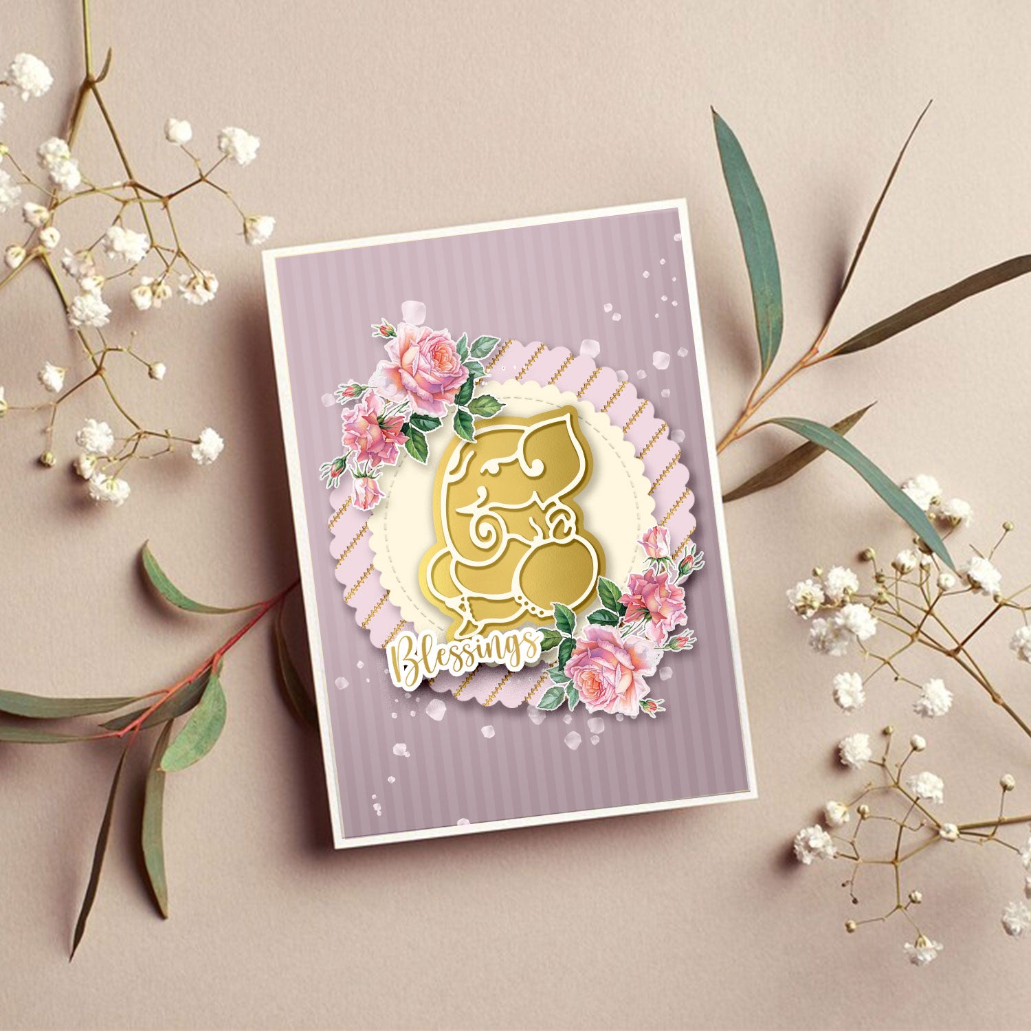 Ganesha With Diya - Basic Designer Dies