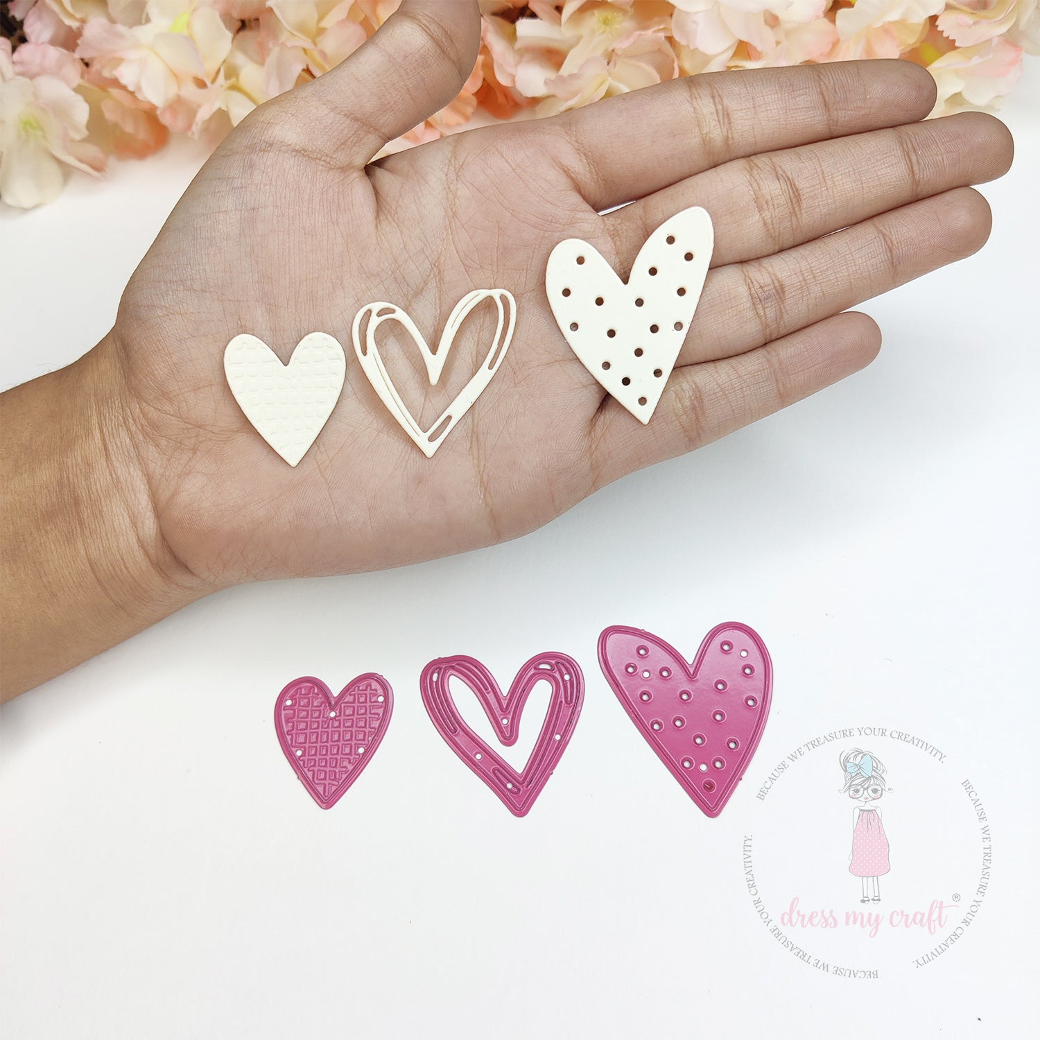 Playful Love Hearts Die - Basic Designer Dies