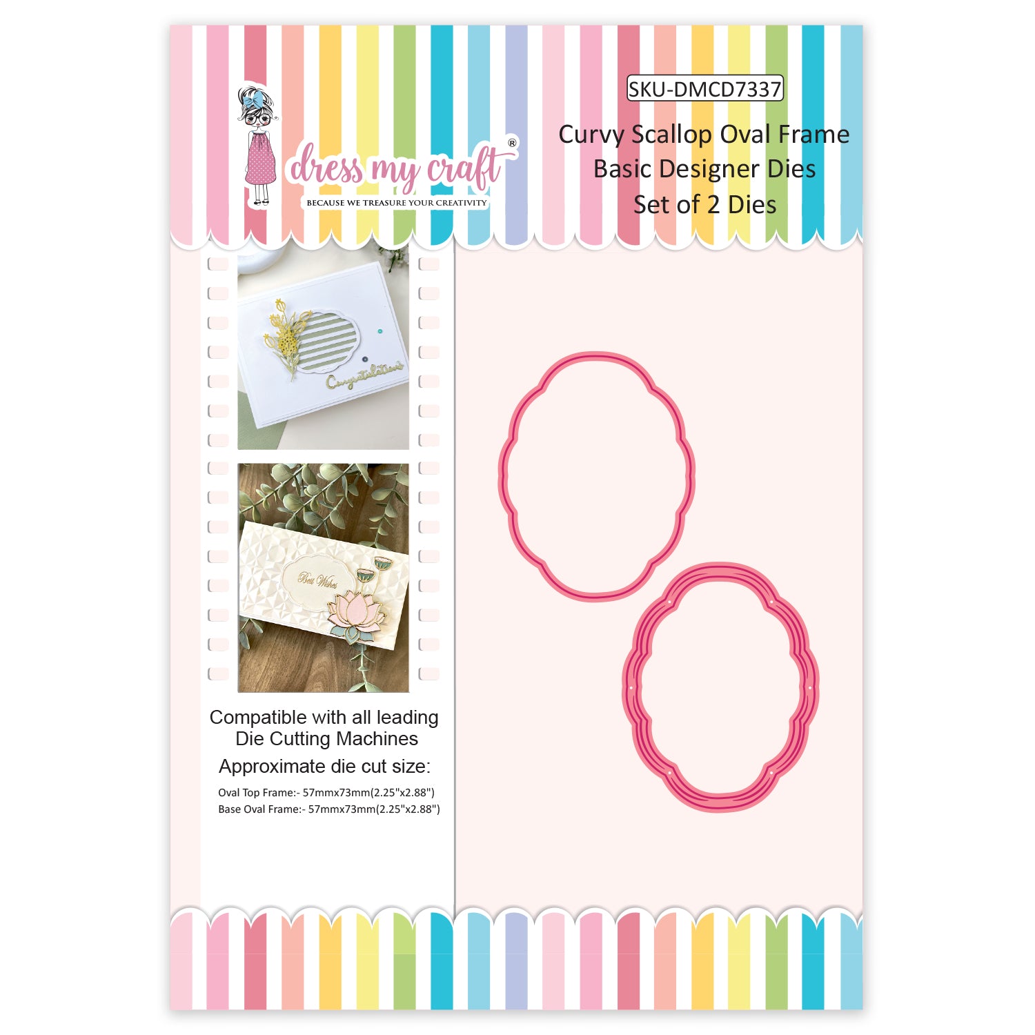Curvy Scallop Oval Frame -  Basic Designer Dies