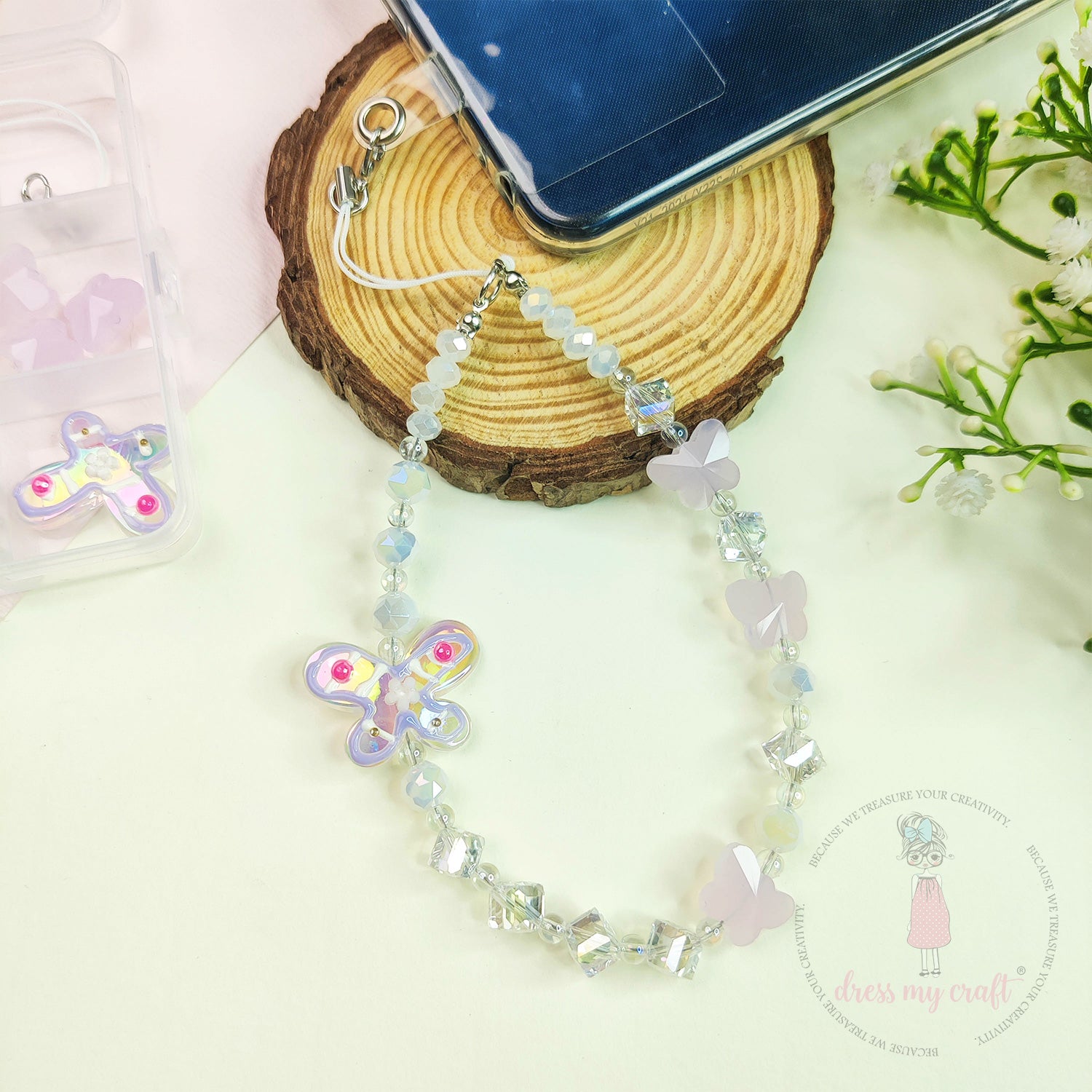 DIY Crystal Butterfly Bliss Mobile Charm