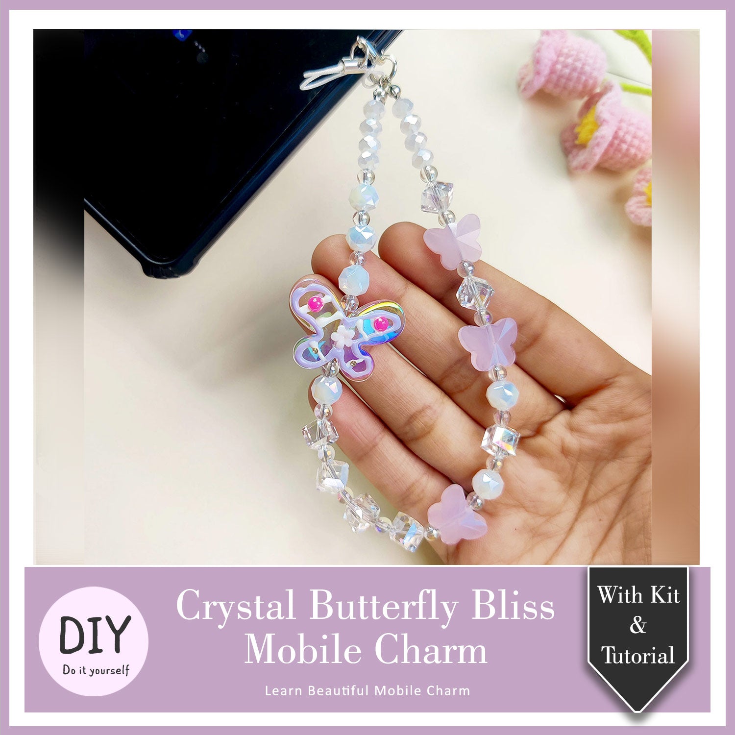 DIY Crystal Butterfly Bliss Mobile Charm